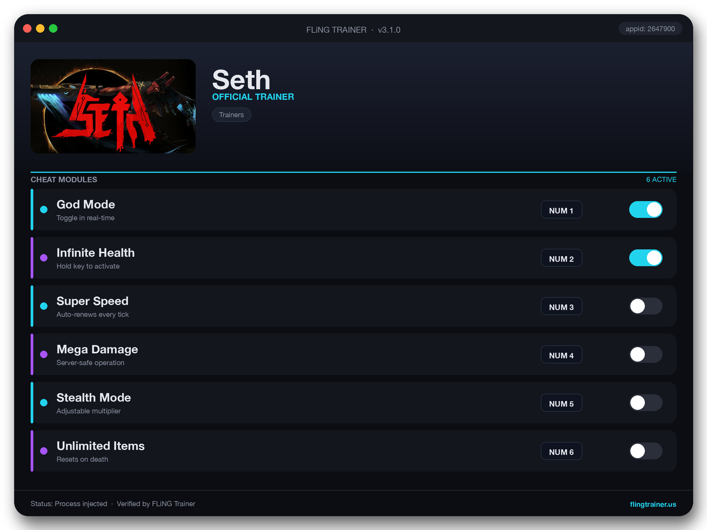 Seth Trainer interface
