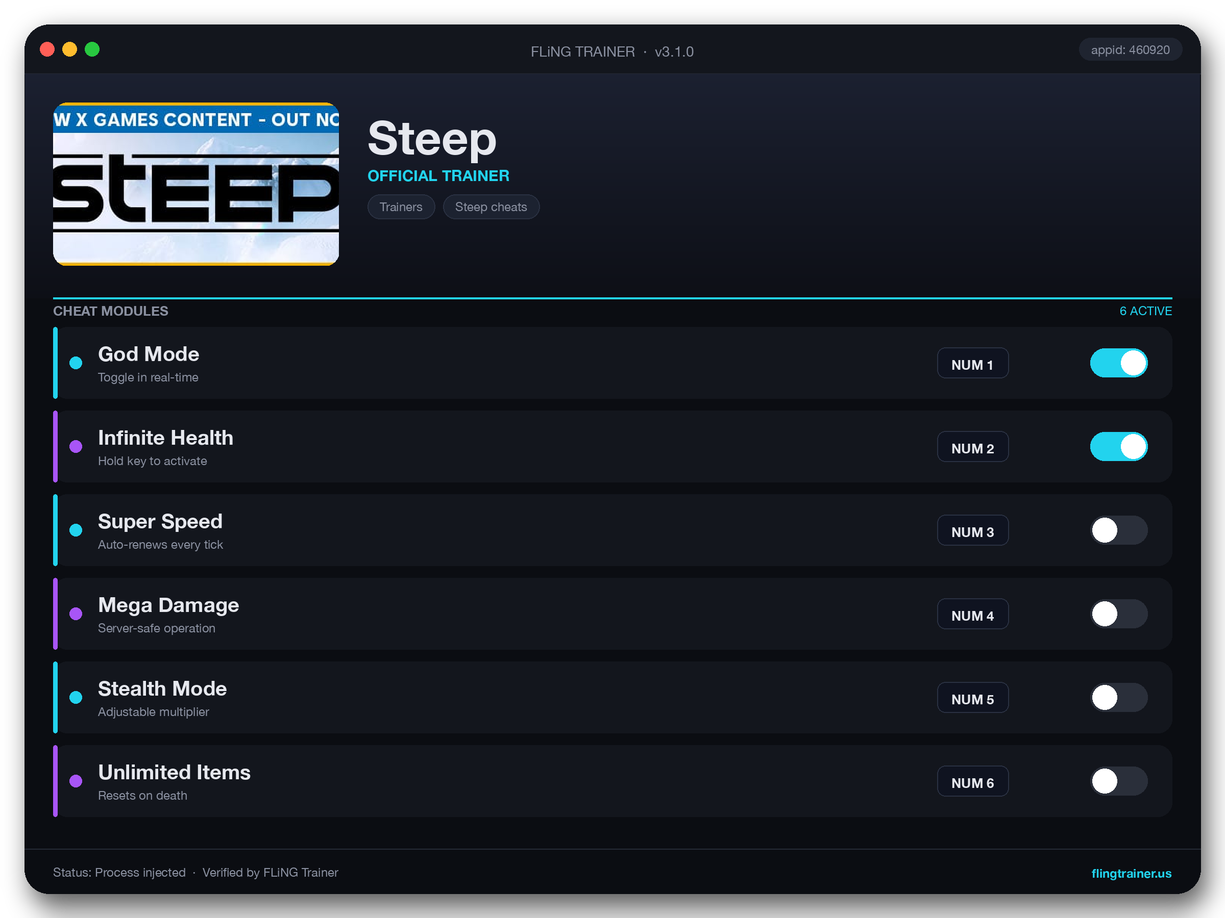 Steep Trainer interface