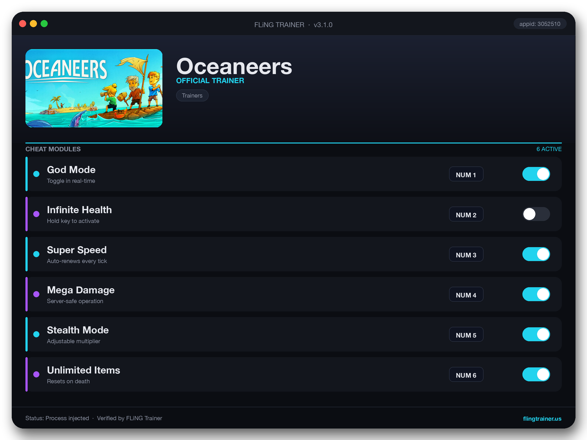 Oceaneers Trainer interface