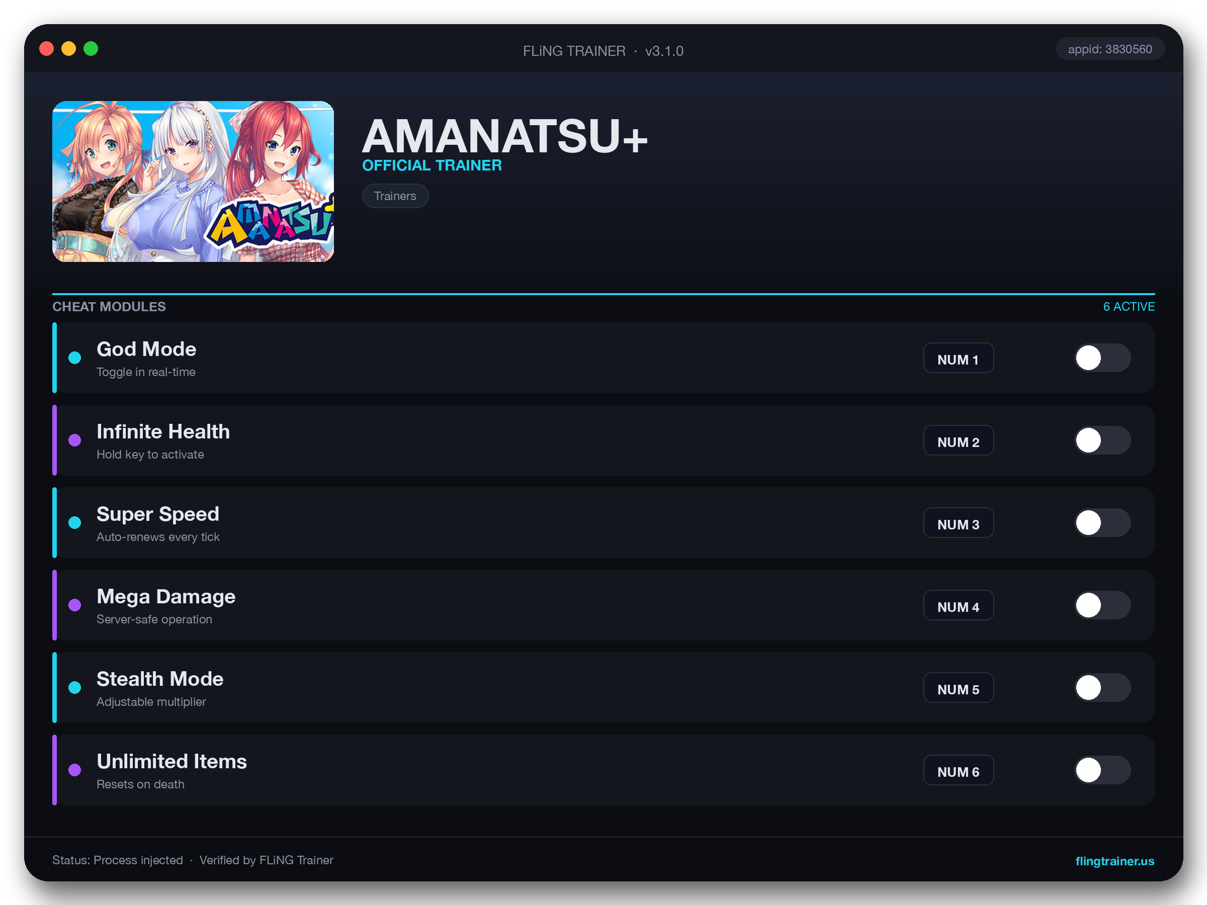 AMANATSU+ Trainer interface