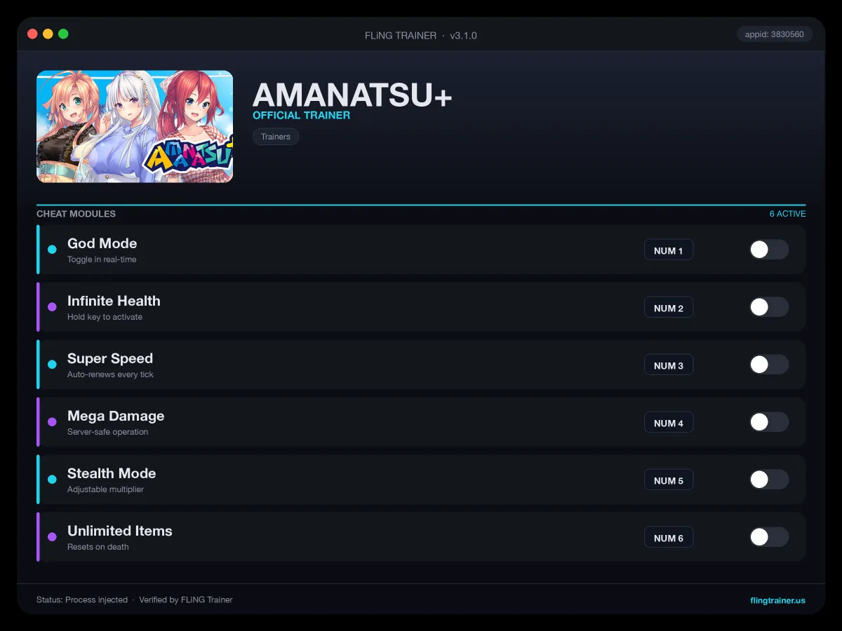 AMANATSU+ Trainer interface