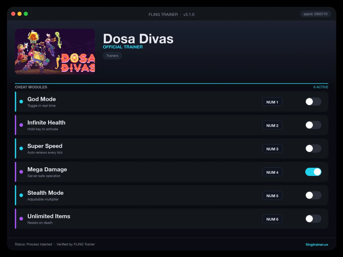 Dosa Divas Trainer interface