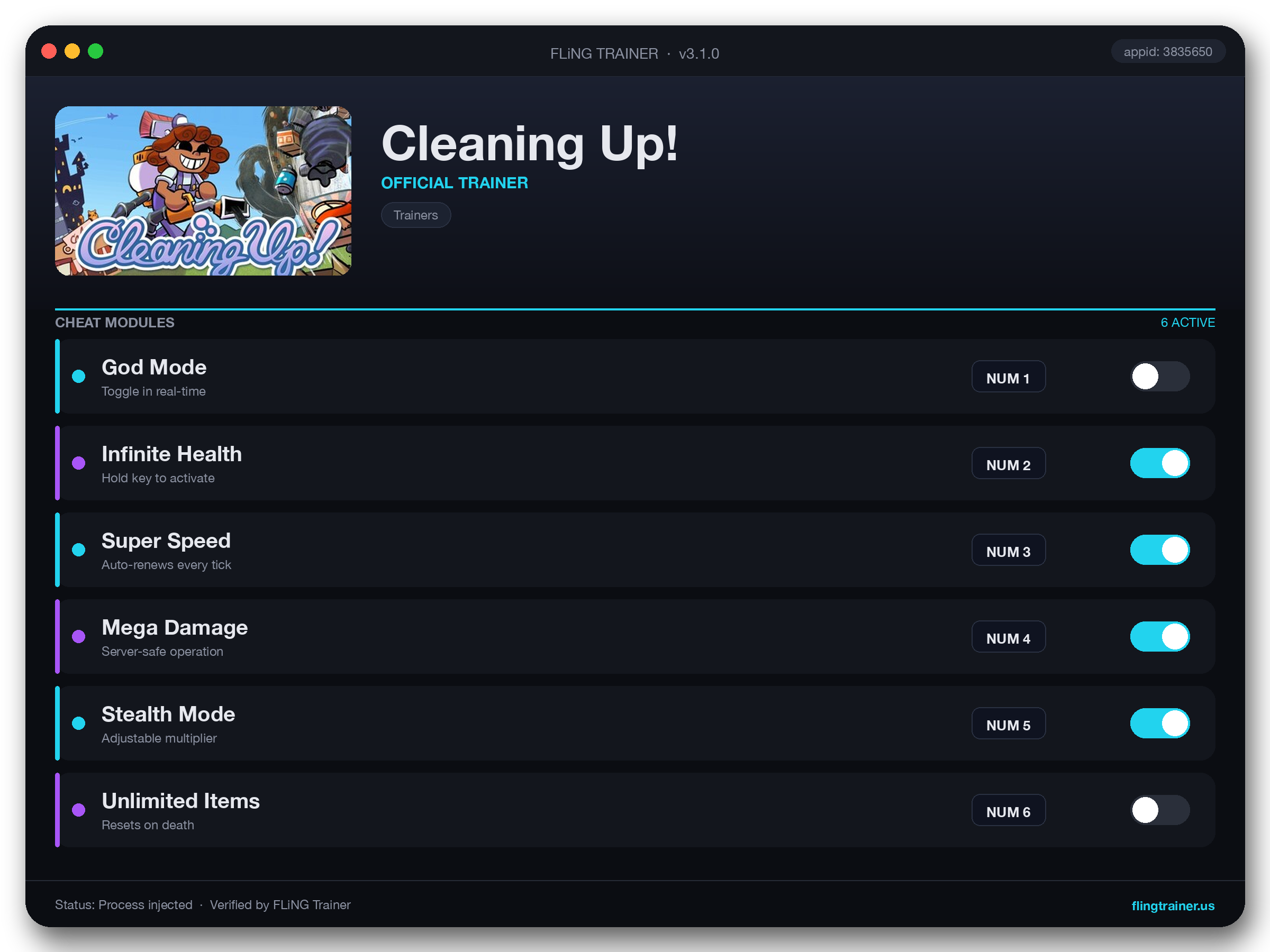 Cleaning Up! Trainer interface