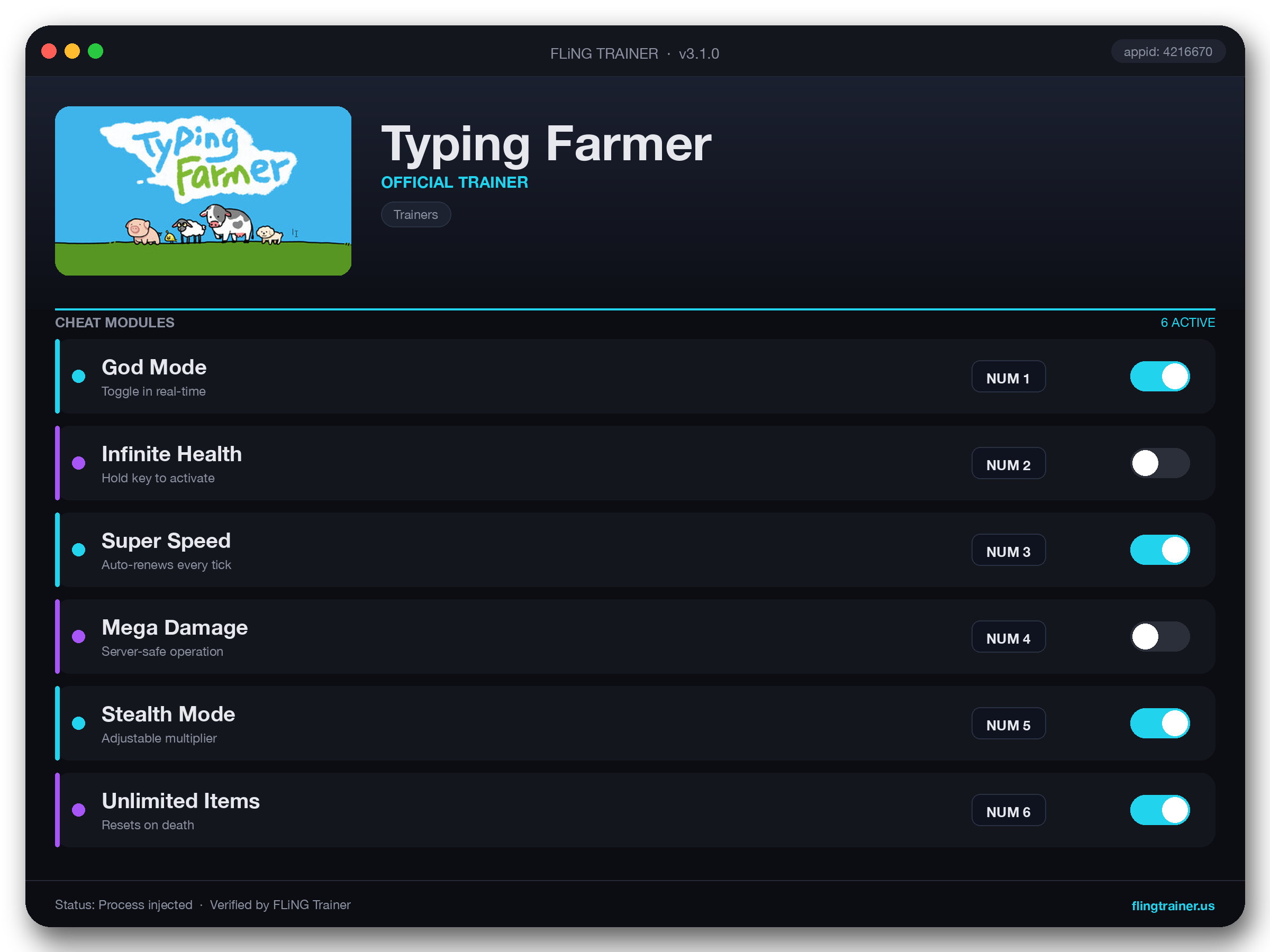 Typing Farmer Trainer interface