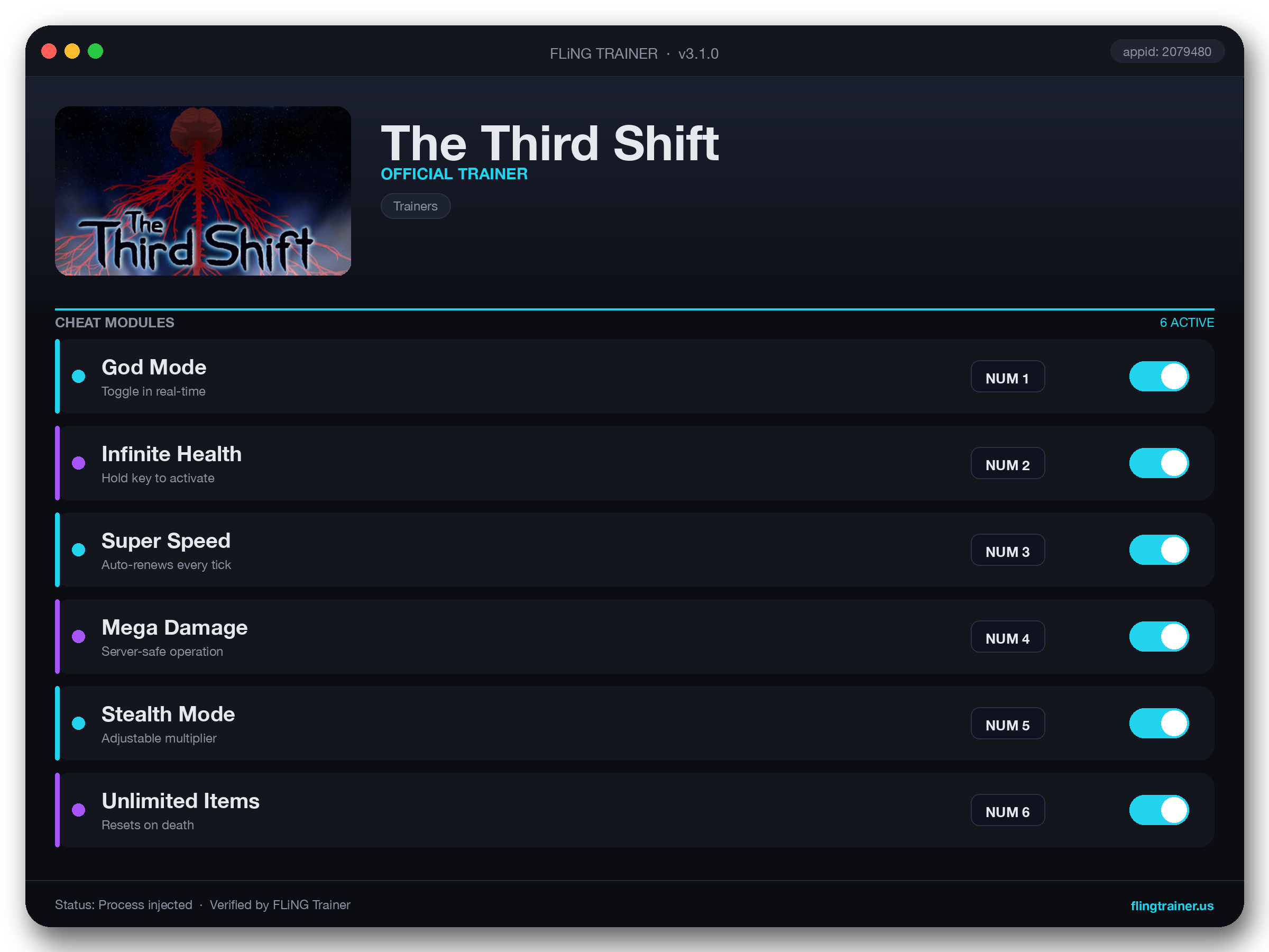 The Third Shift Trainer interface