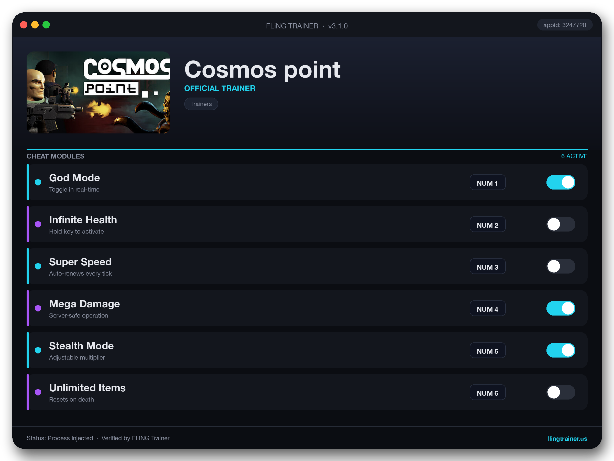 Cosmos point Trainer interface