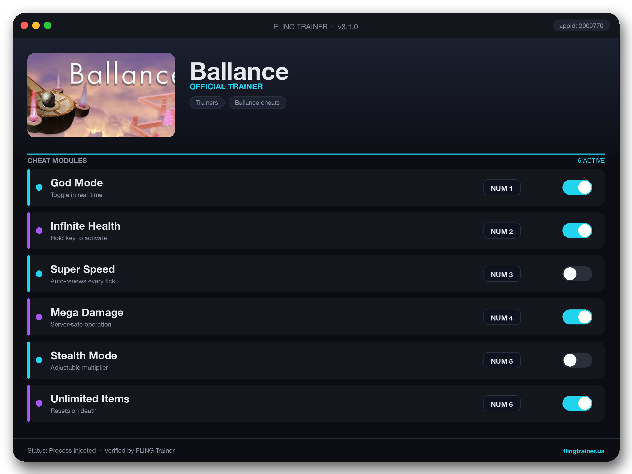 Ballance Trainer interface