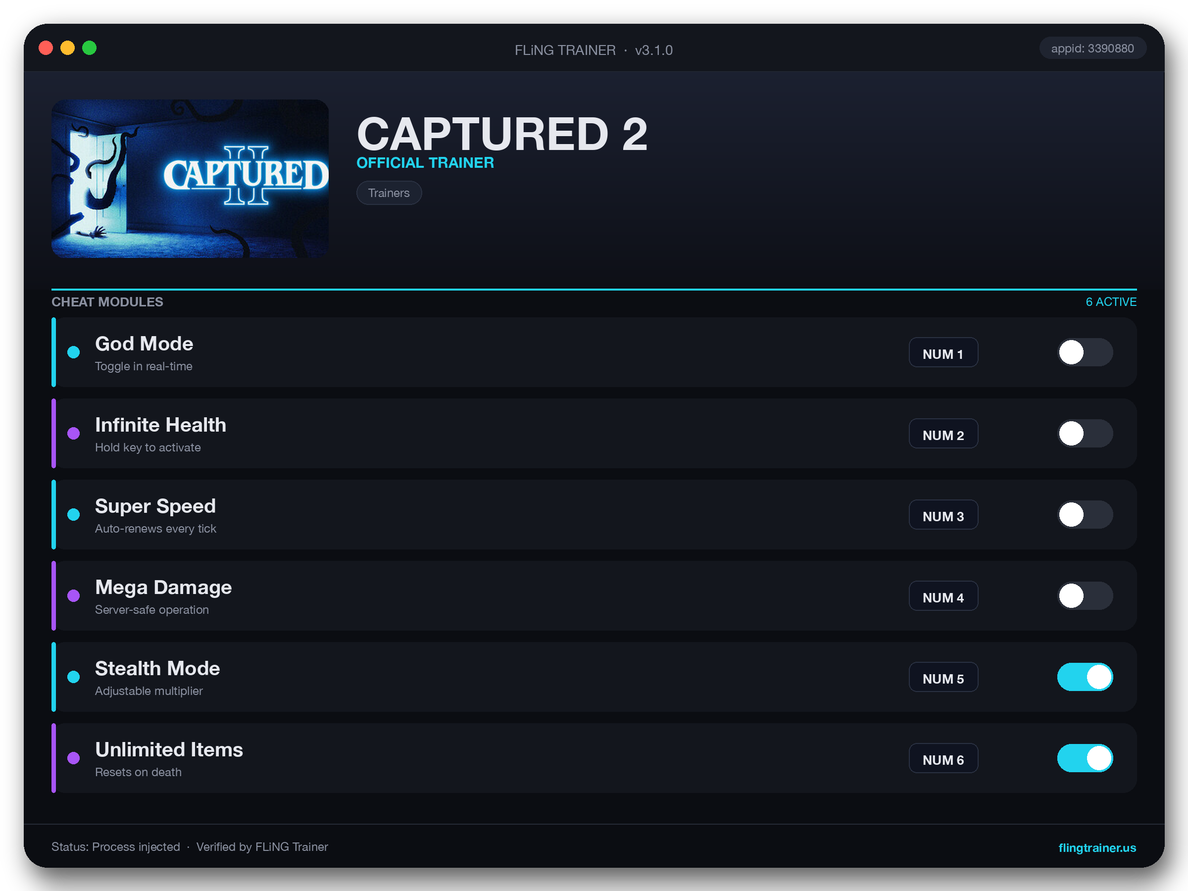 CAPTURED 2 Trainer interface