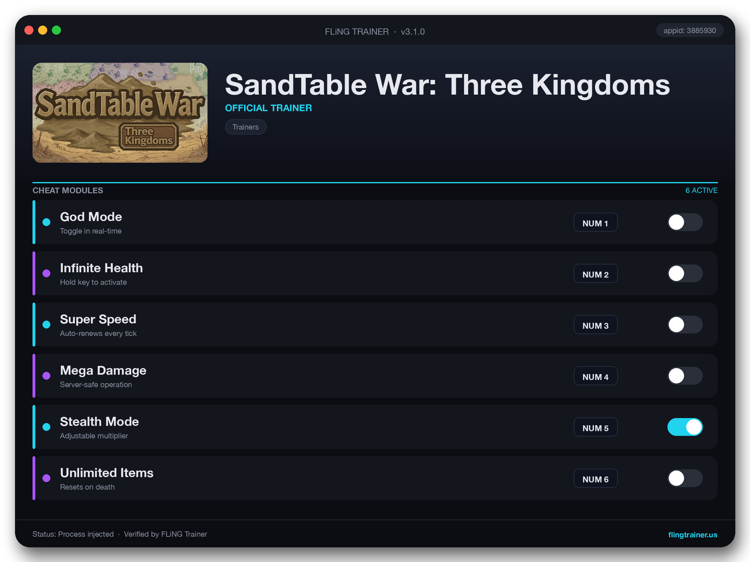 SandTable War: Three Kingdoms Trainer interface