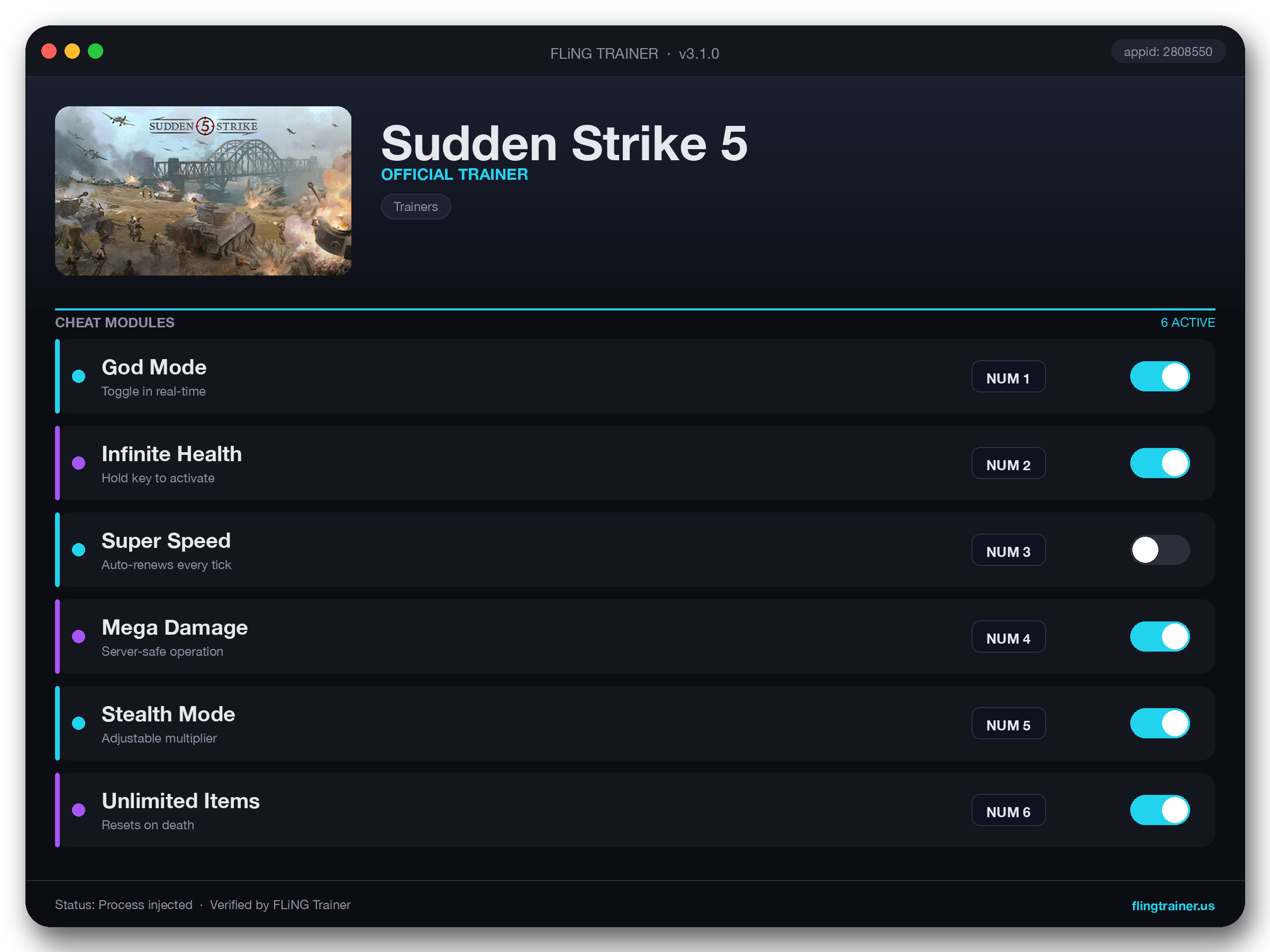 Sudden Strike 5 Trainer interface