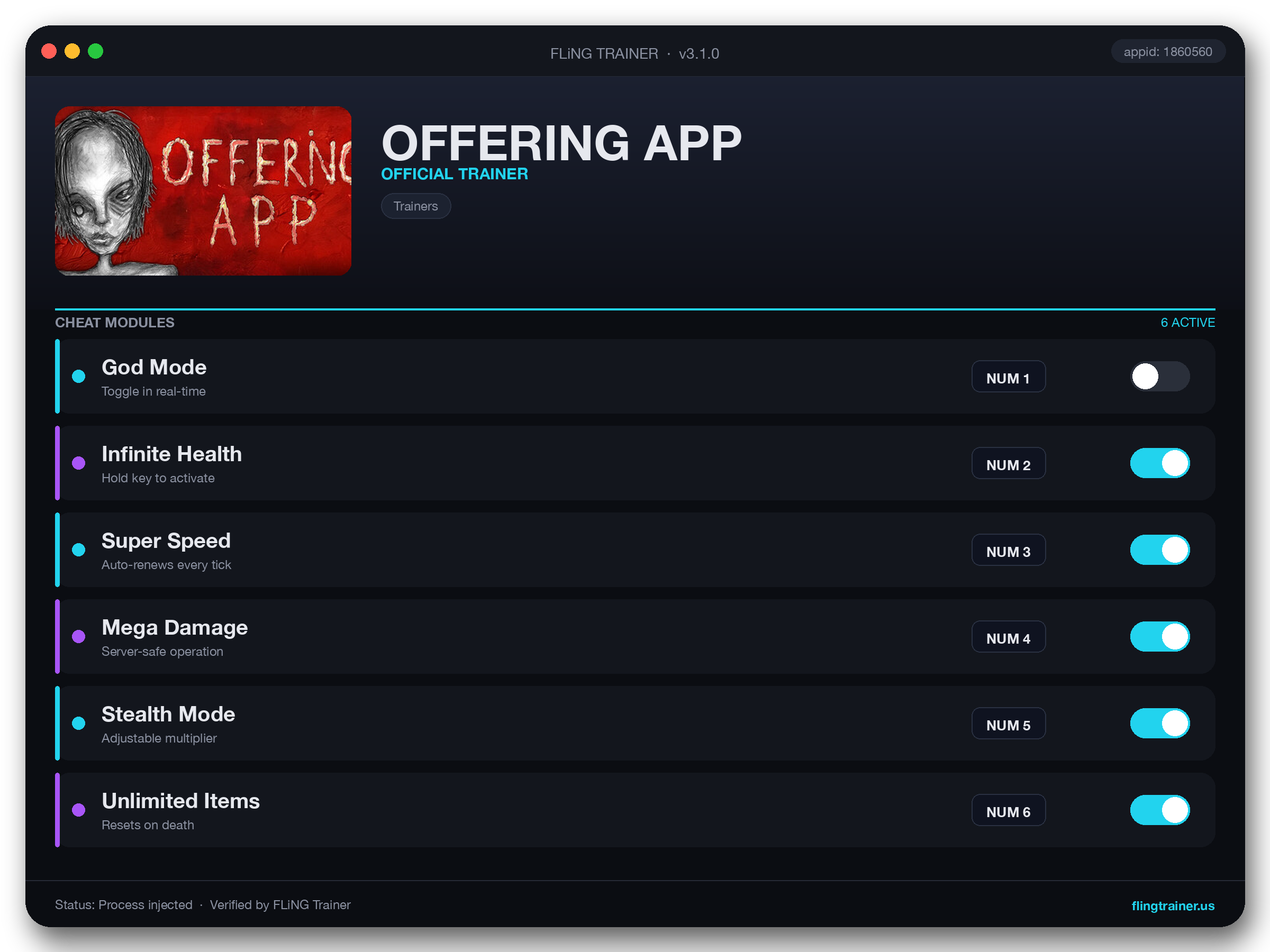 OFFERING APP Trainer interface