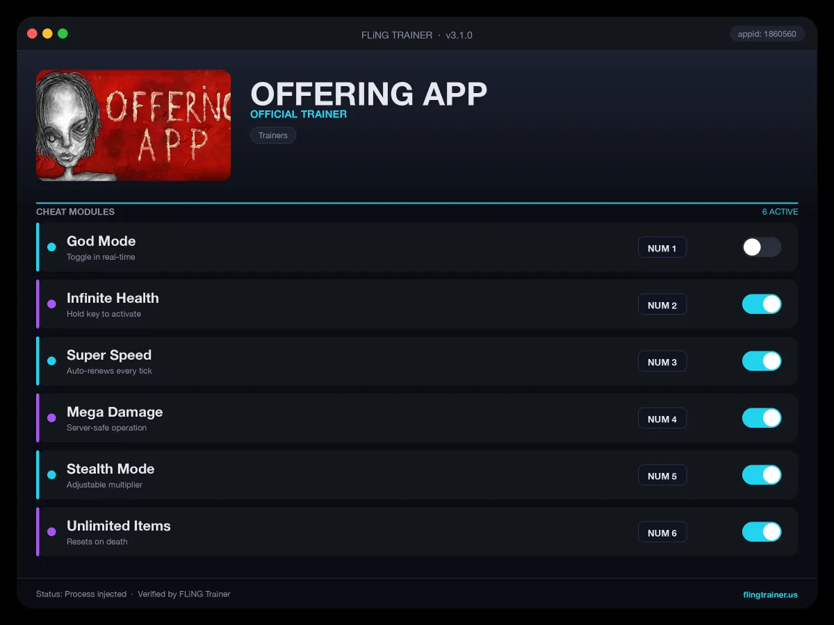 OFFERING APP Trainer interface