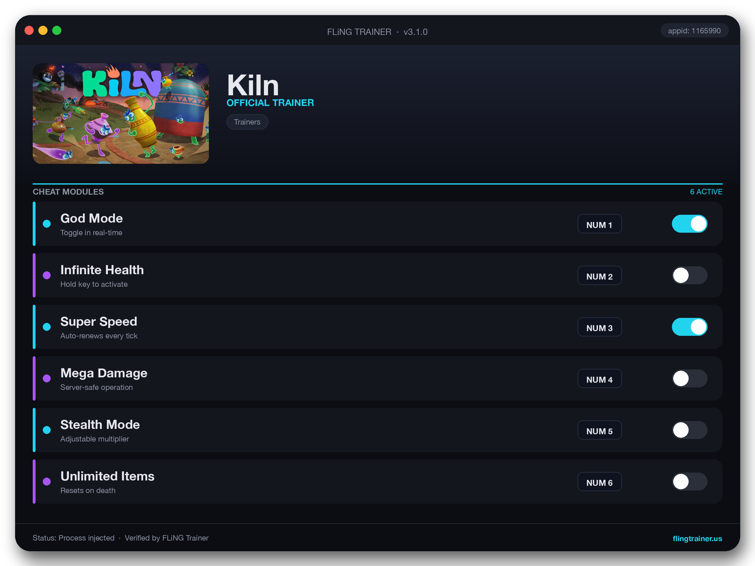 Kiln Trainer interface