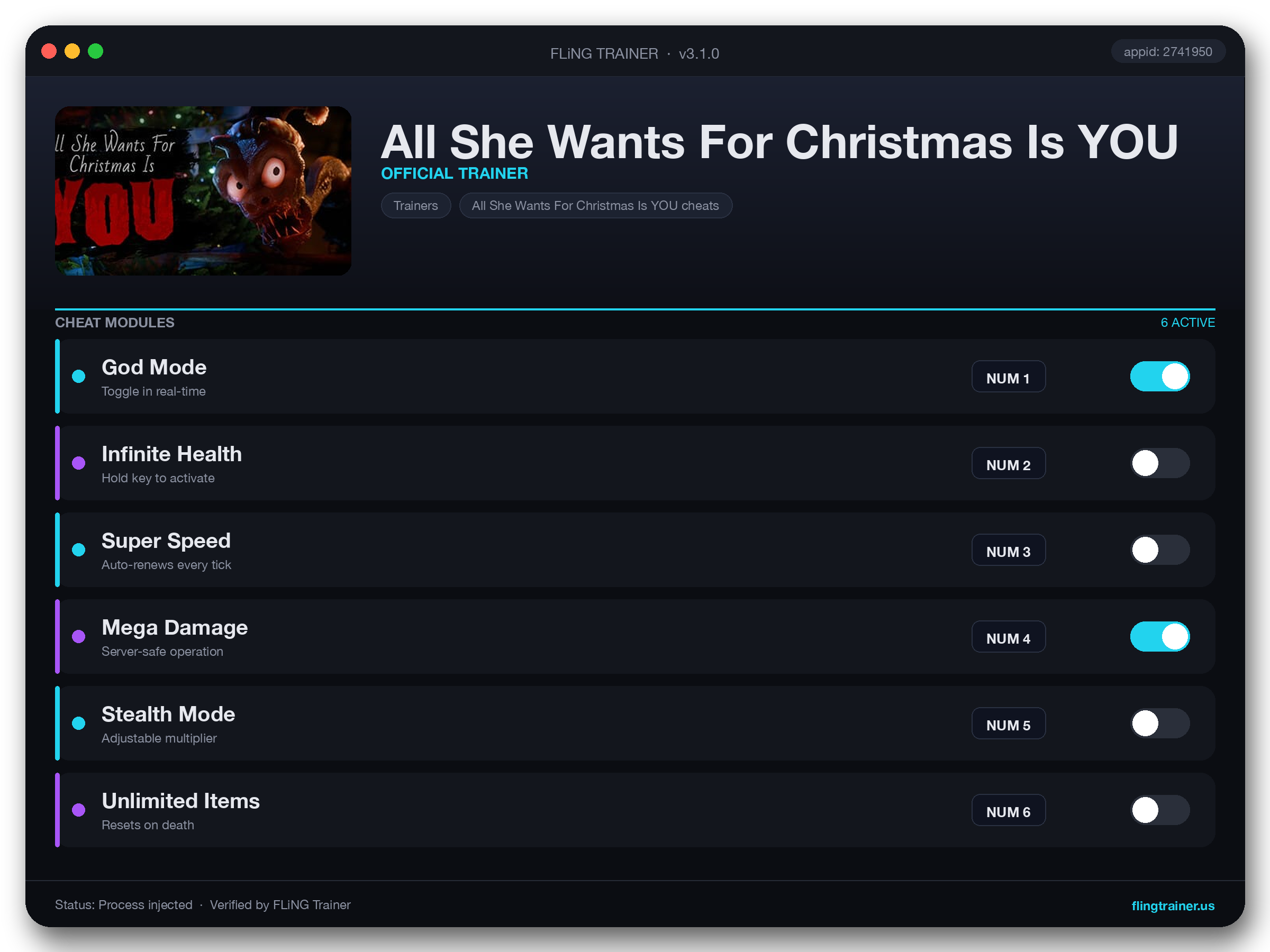 All She Wants For Christmas Is YOU Trainer interface
