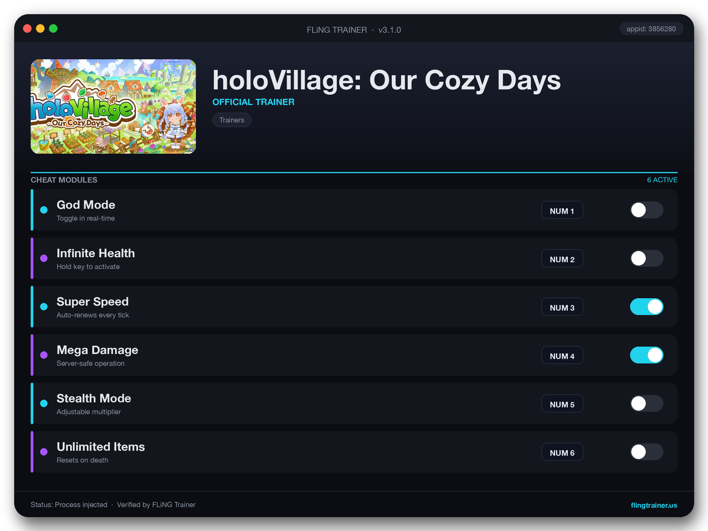 holoVillage: Our Cozy Days Trainer interface