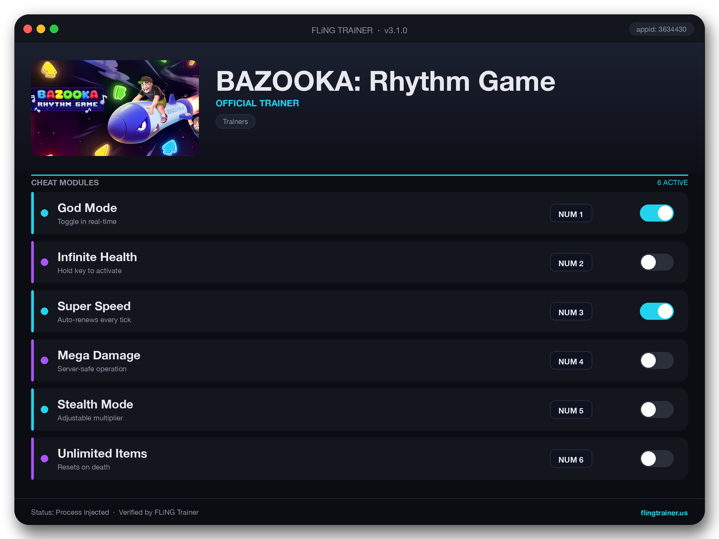 BAZOOKA: Rhythm Game Trainer interface
