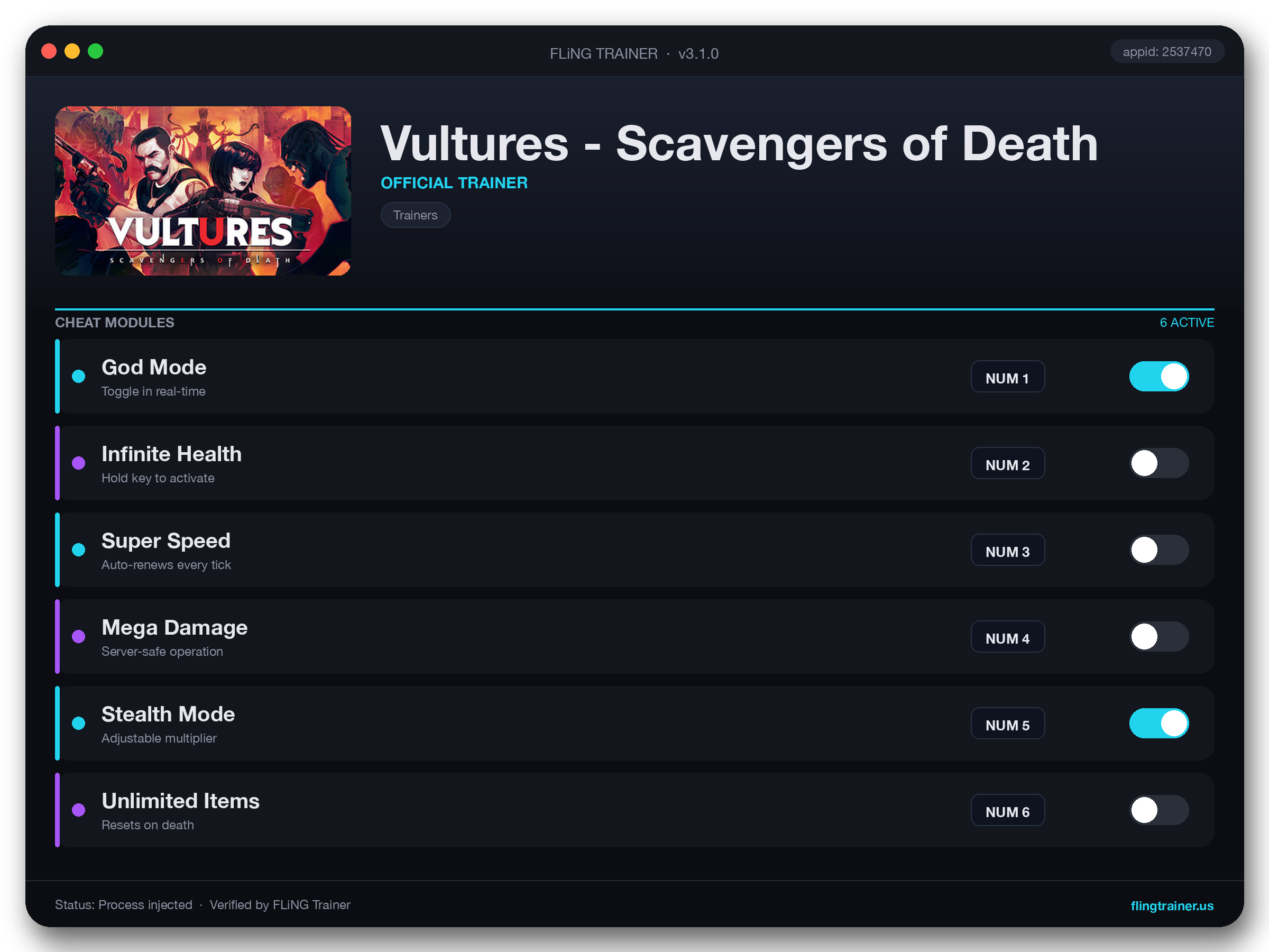 Vultures - Scavengers of Death Trainer interface