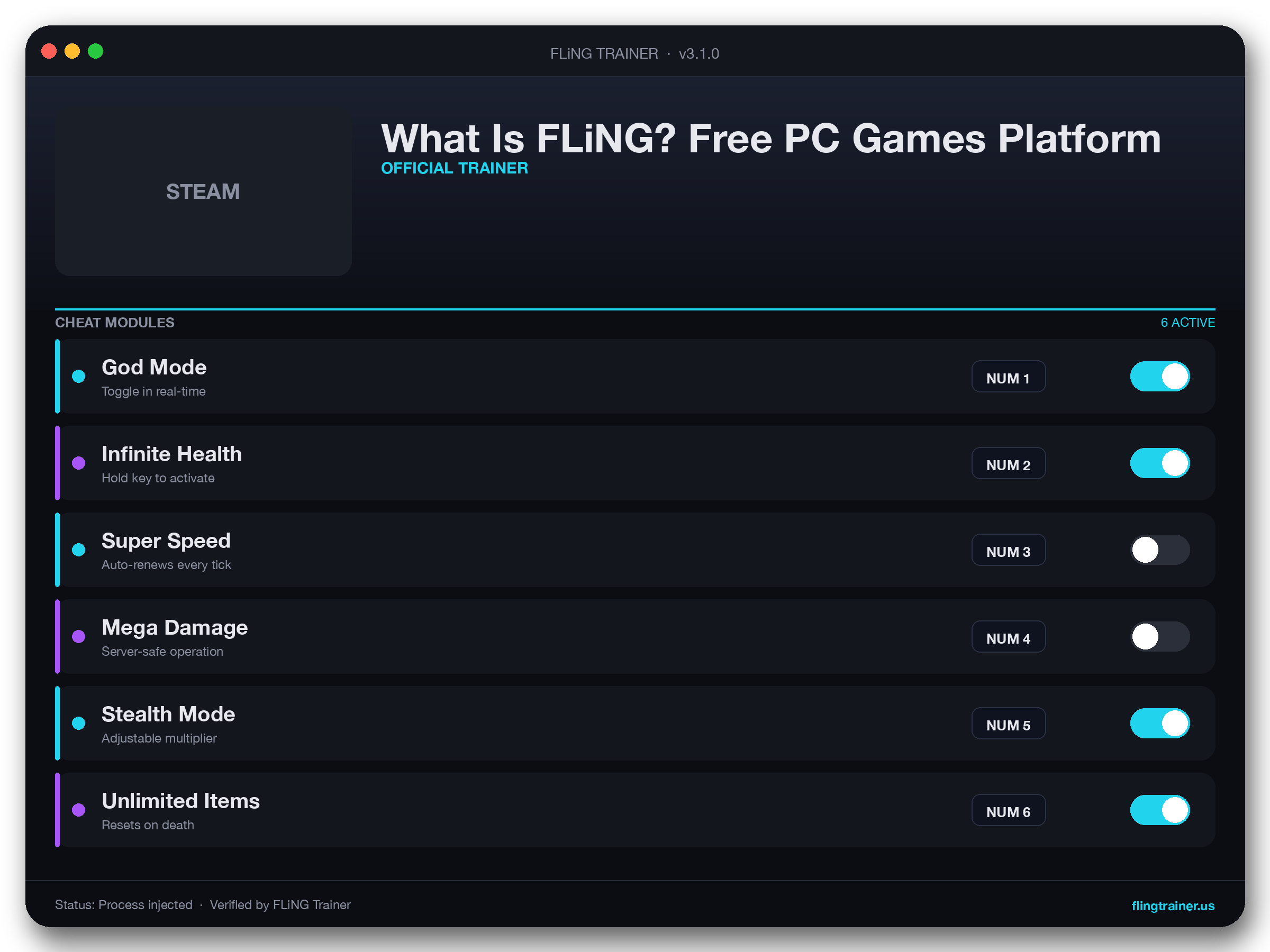 What Is FLiNG Trainer? Free PC Game Trainers Platform interface