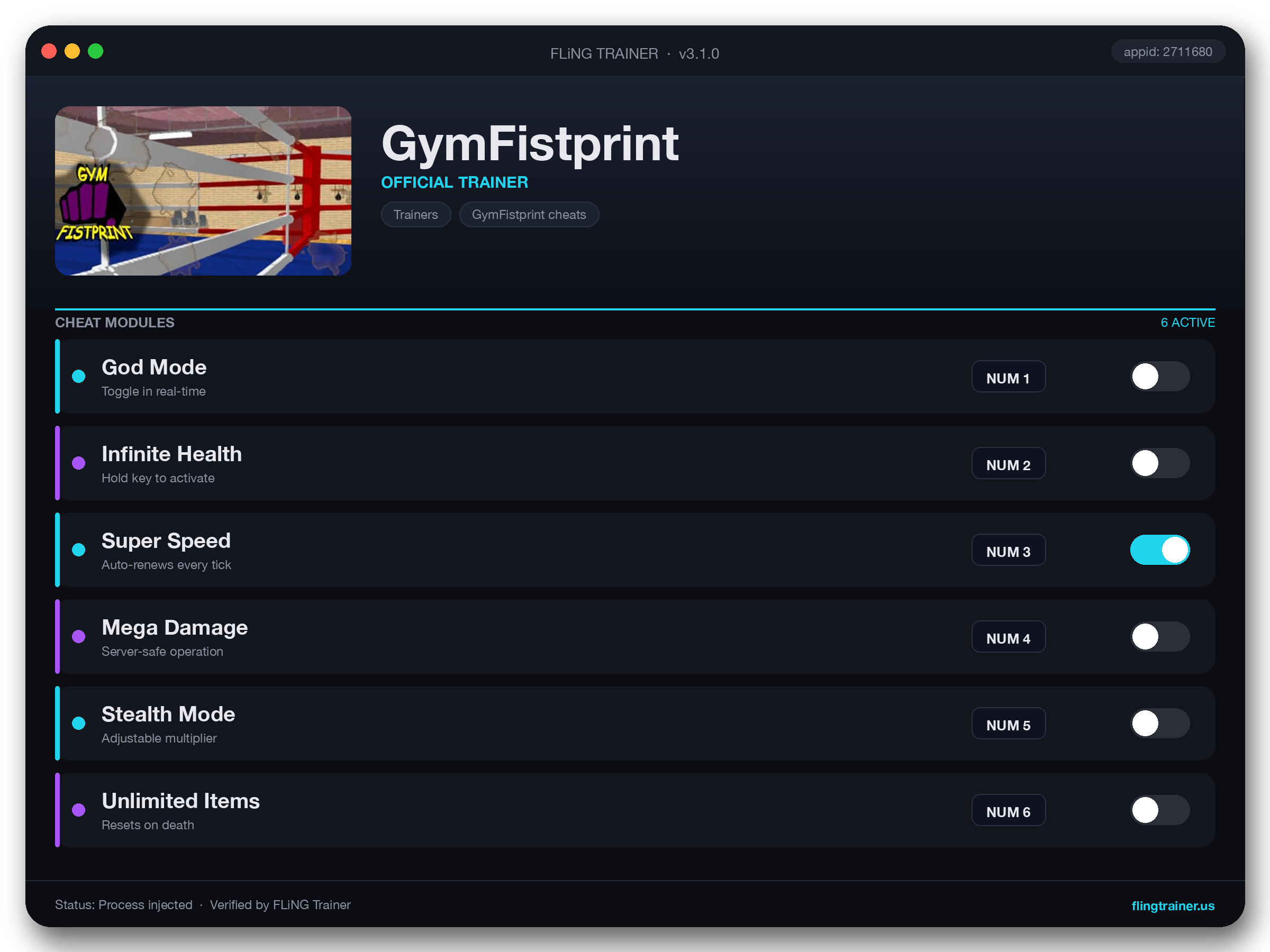 GymFistprint Trainer interface