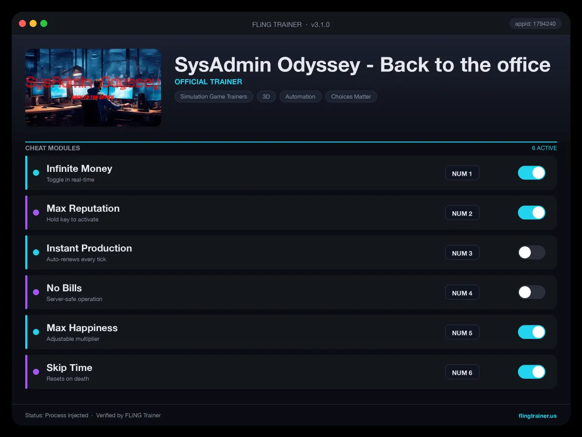 SysAdmin Odyssey - Back to the office Trainer interface