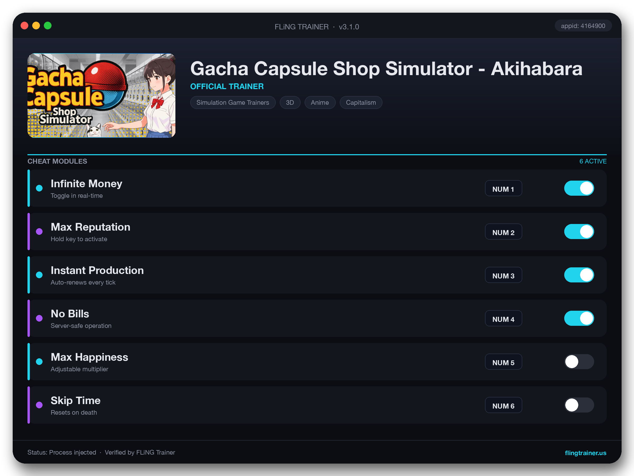 Gacha Capsule Shop Simulator - Akihabara Trainer interface