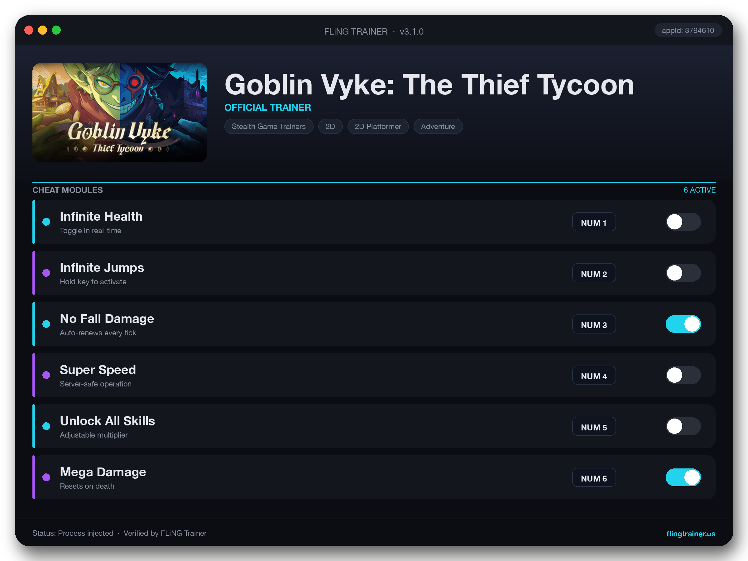 Goblin Vyke: The Thief Tycoon Trainer interface