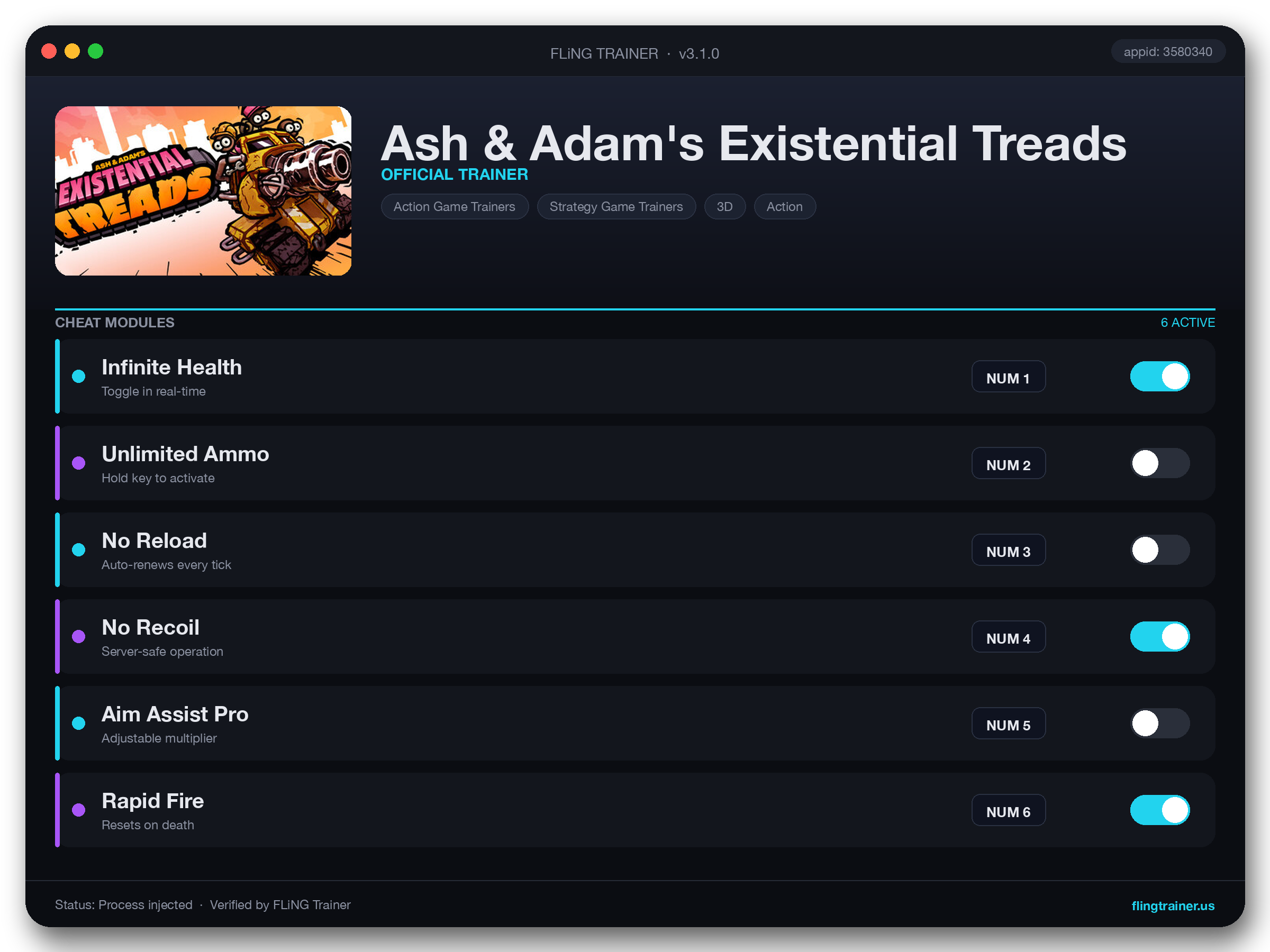 Ash & Adam's Existential Treads Trainer interface