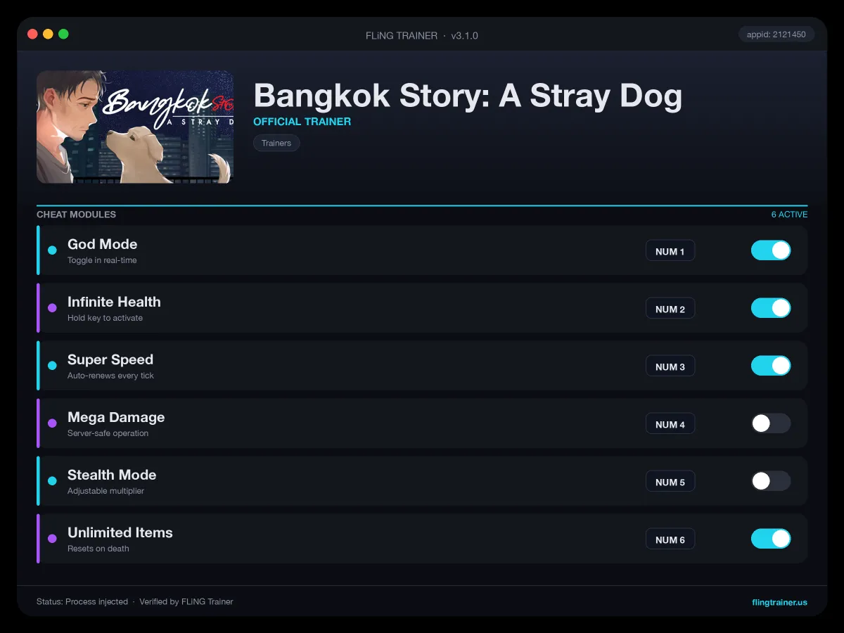 Bangkok Story: A Stray Dog Trainer interface