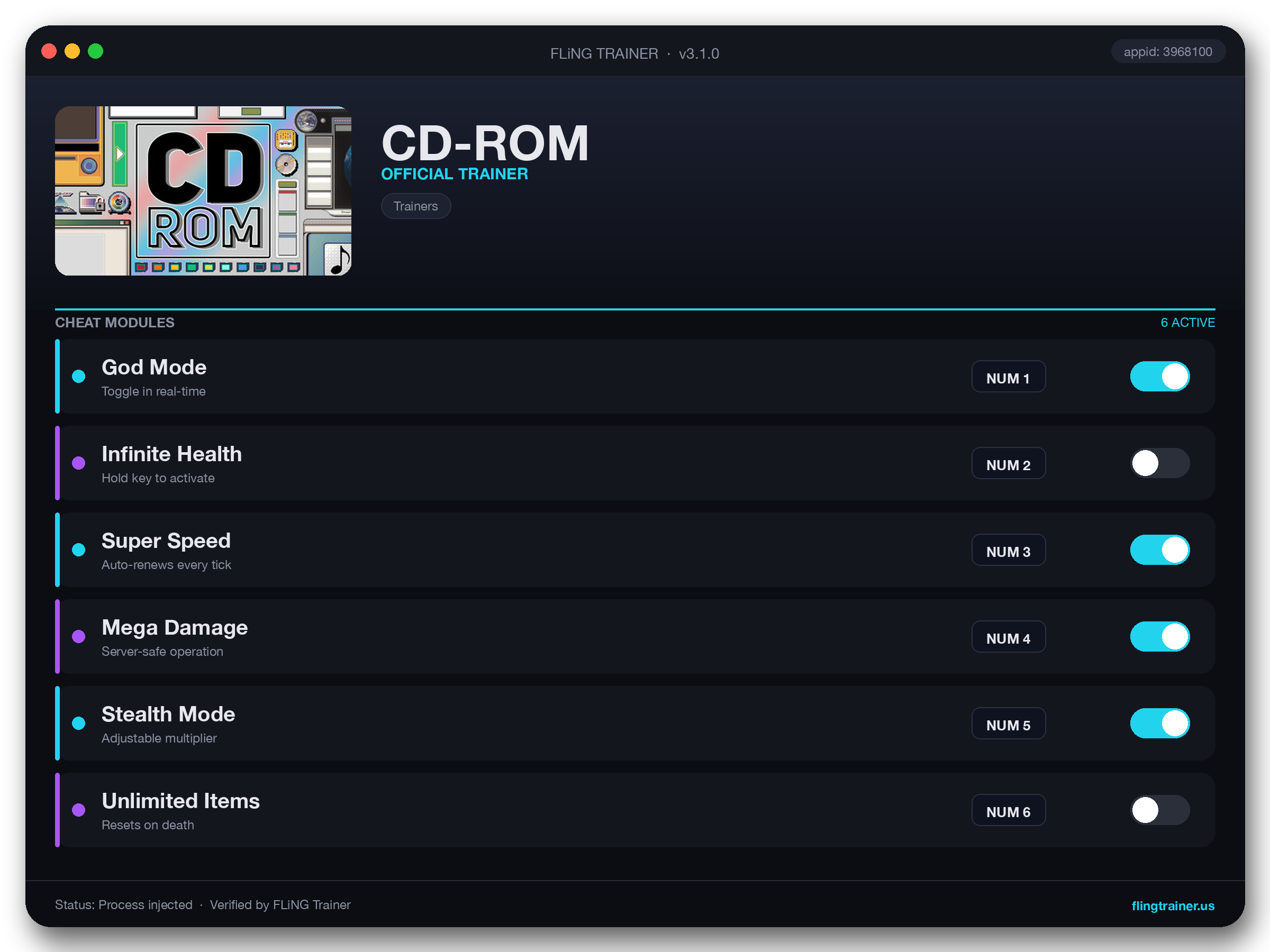 CD-ROM Trainer interface