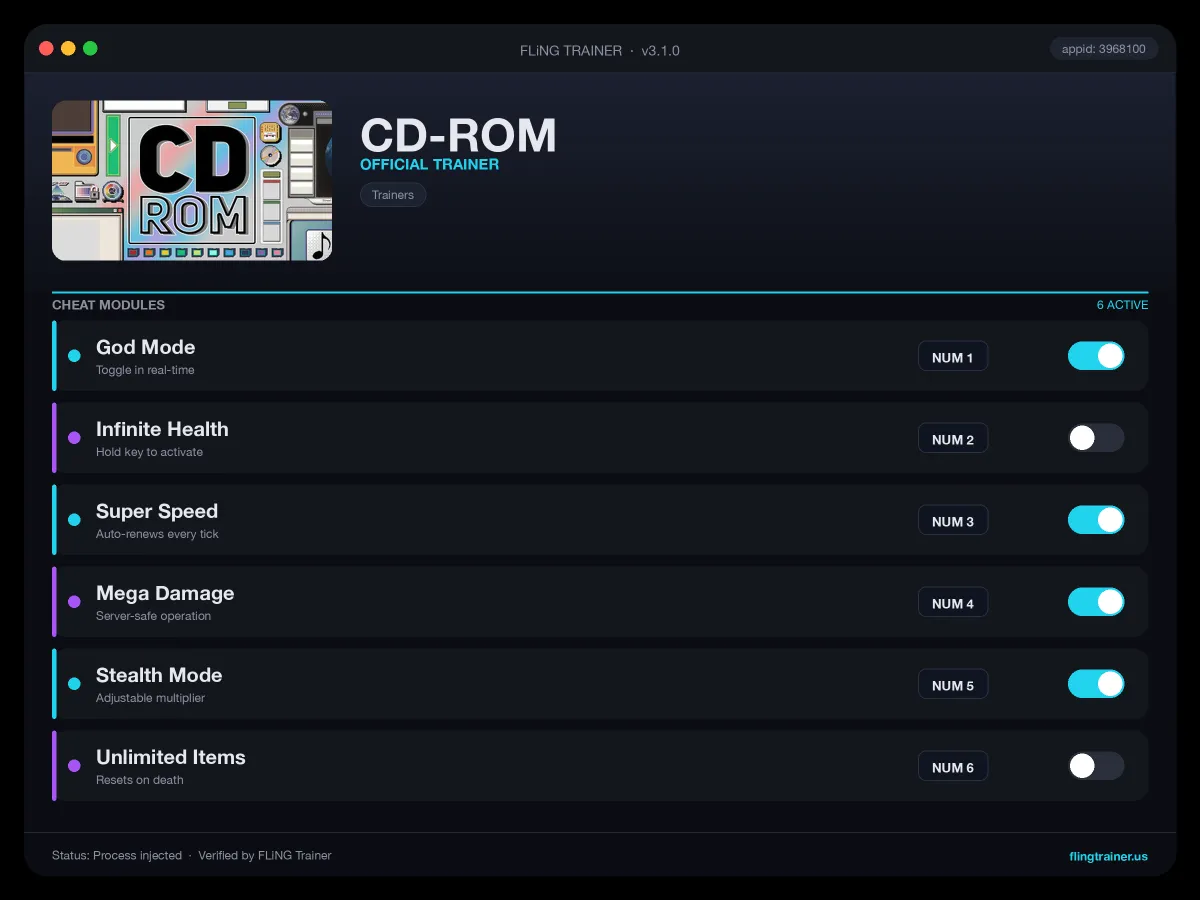 CD-ROM Trainer interface