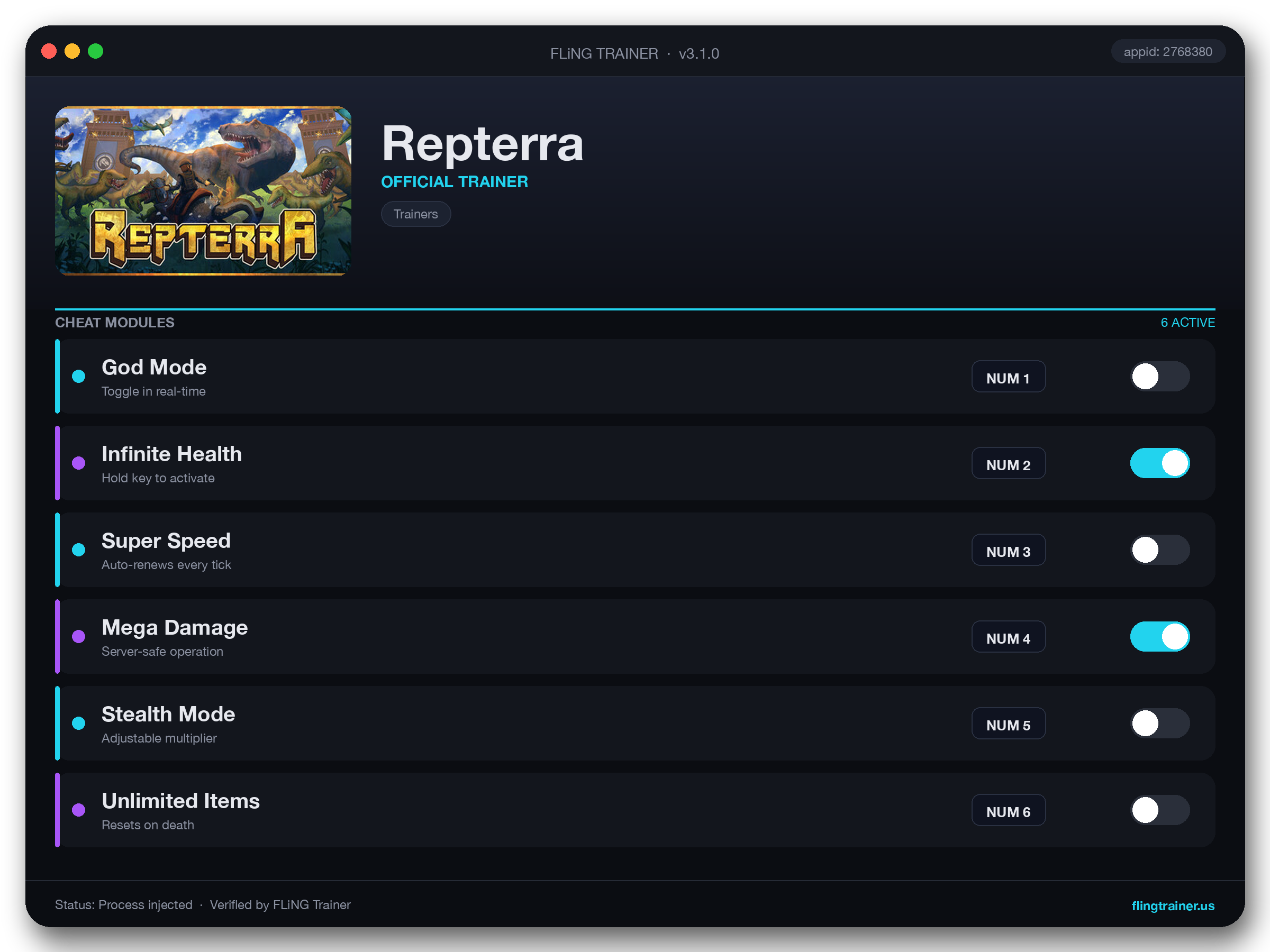 Repterra Trainer interface