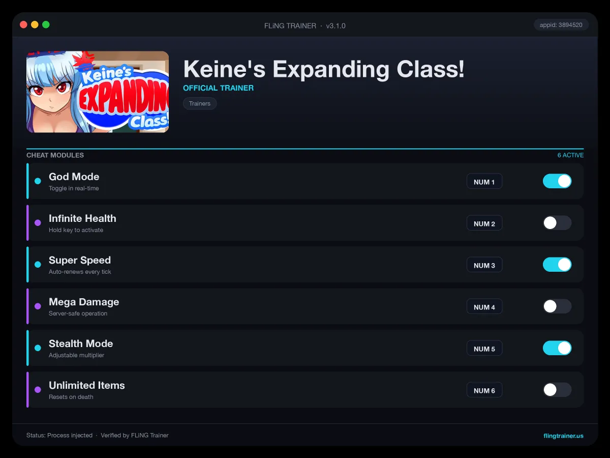 Keine's Expanding Class! Trainer interface