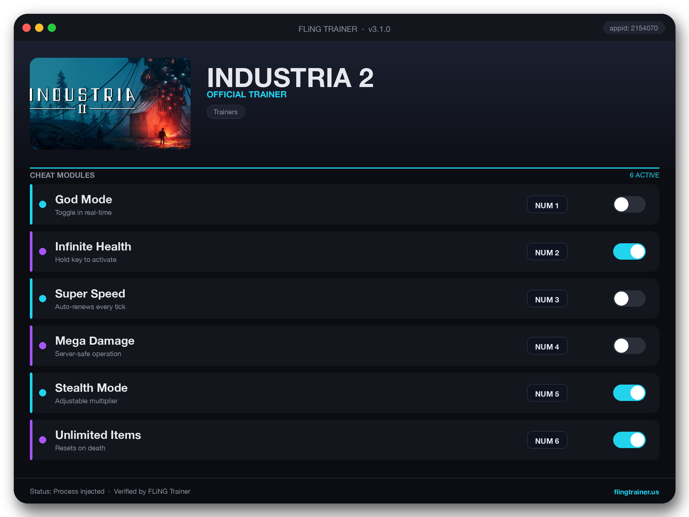 INDUSTRIA 2 Trainer interface