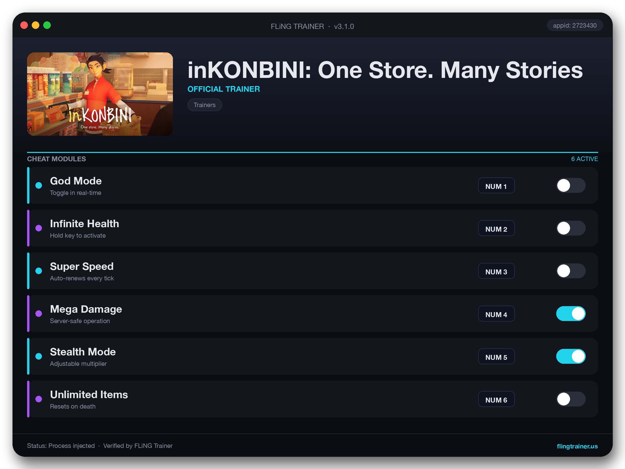 inKONBINI: One Store. Many Stories Trainer interface