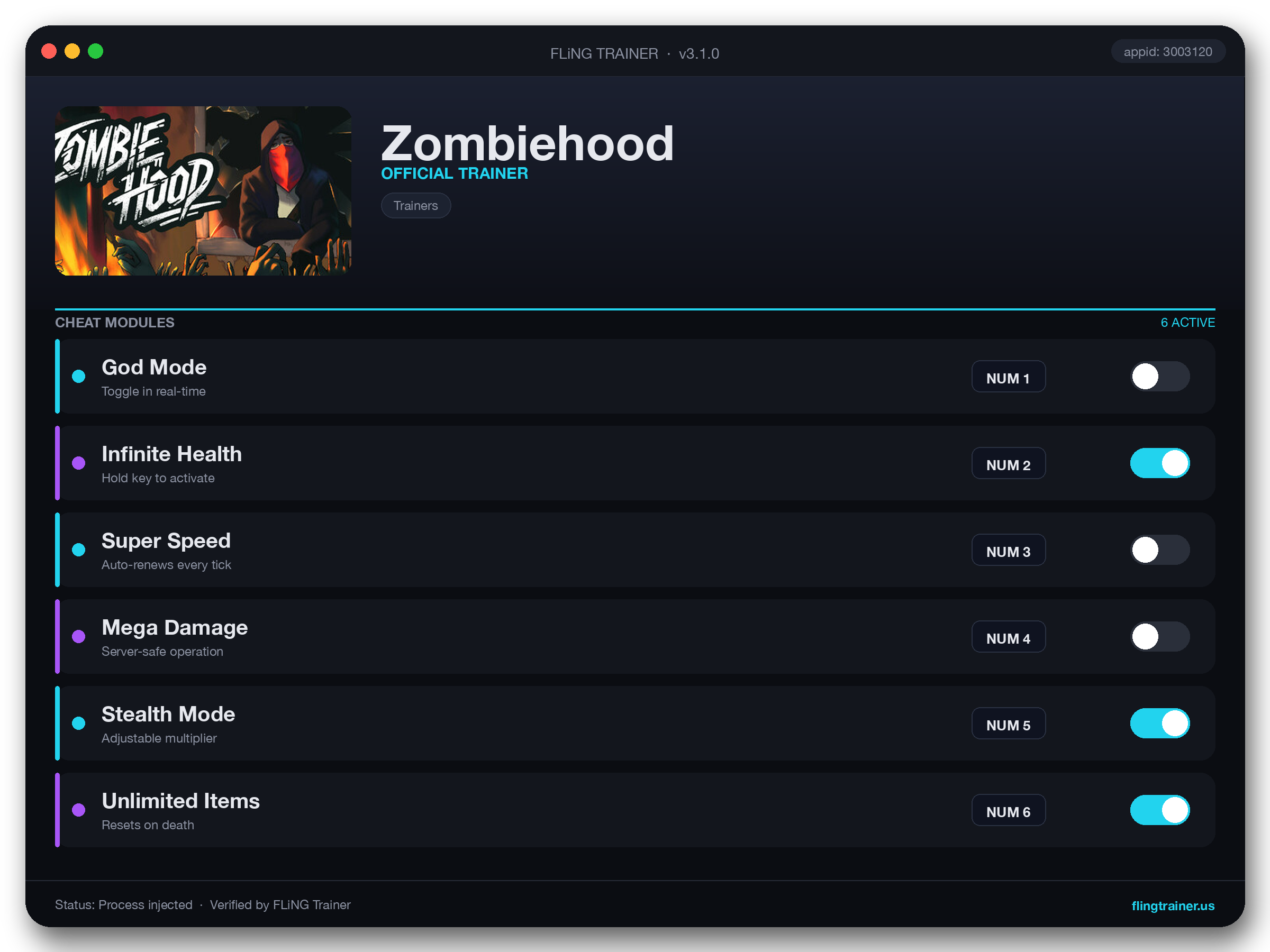 Zombiehood Trainer interface