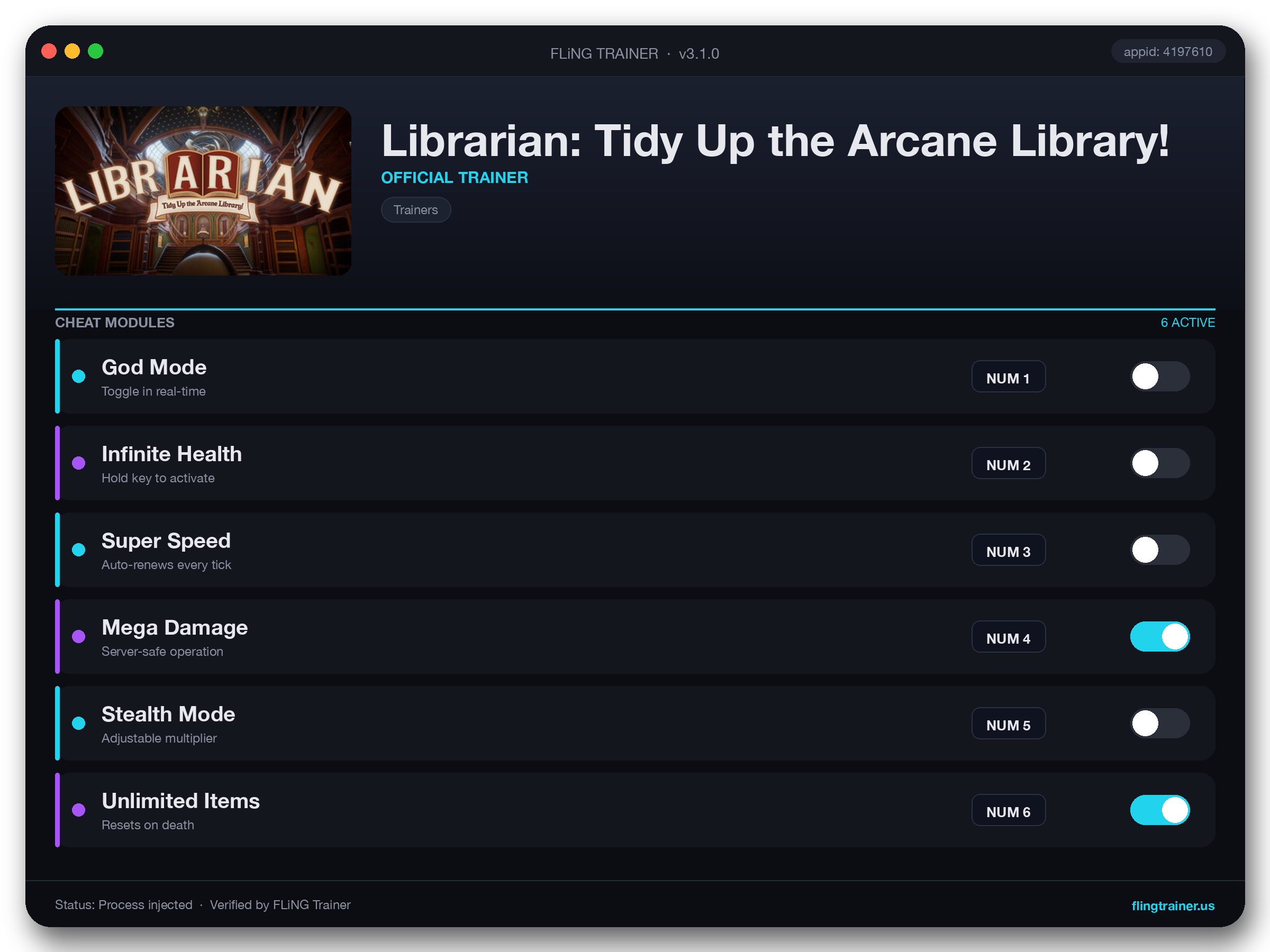 Librarian: Tidy Up the Arcane Library! Trainer interface