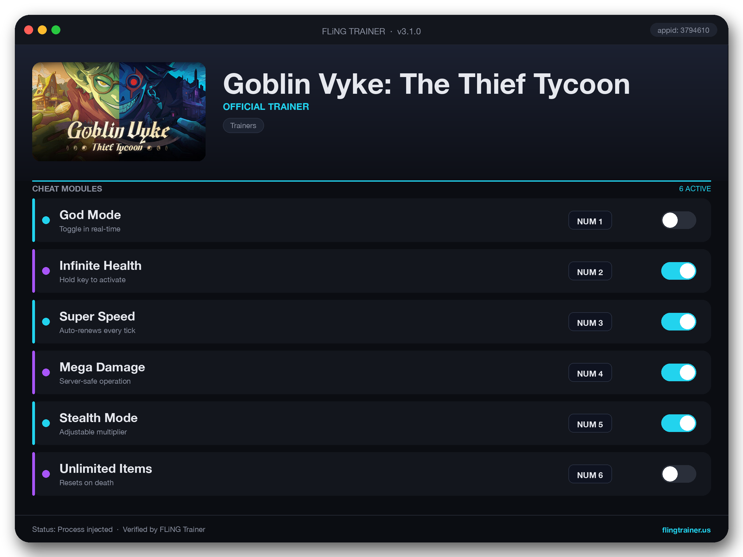 Goblin Vyke: The Thief Tycoon Trainer interface