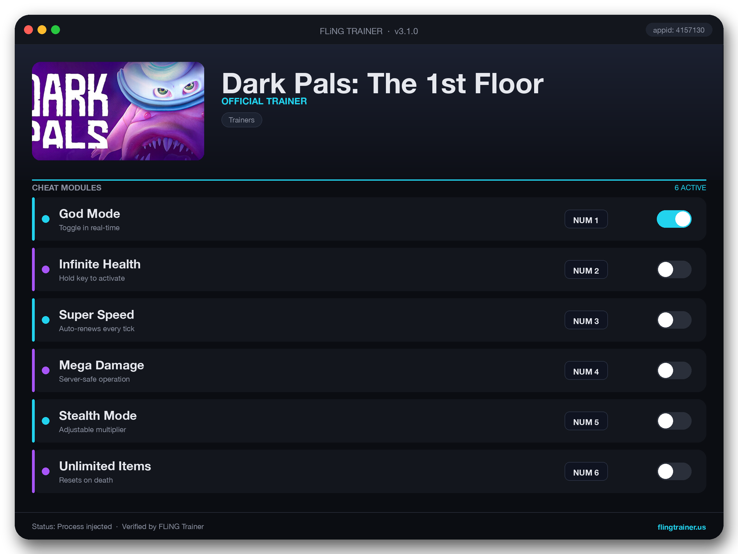 Dark Pals: The 1st Floor Trainer interface