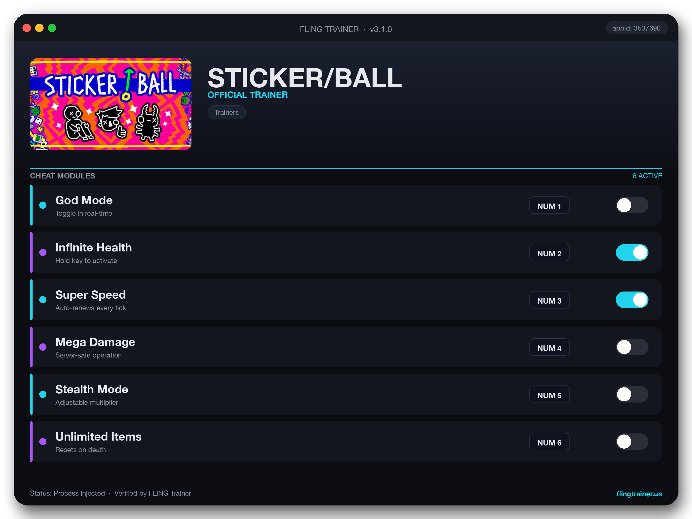 STICKER/BALL Trainer interface