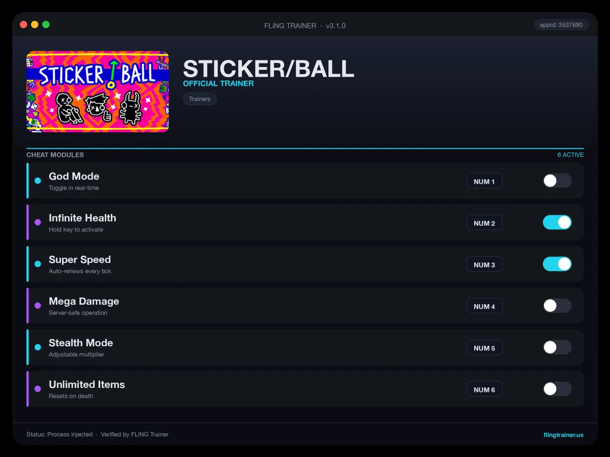 STICKER/BALL Trainer interface