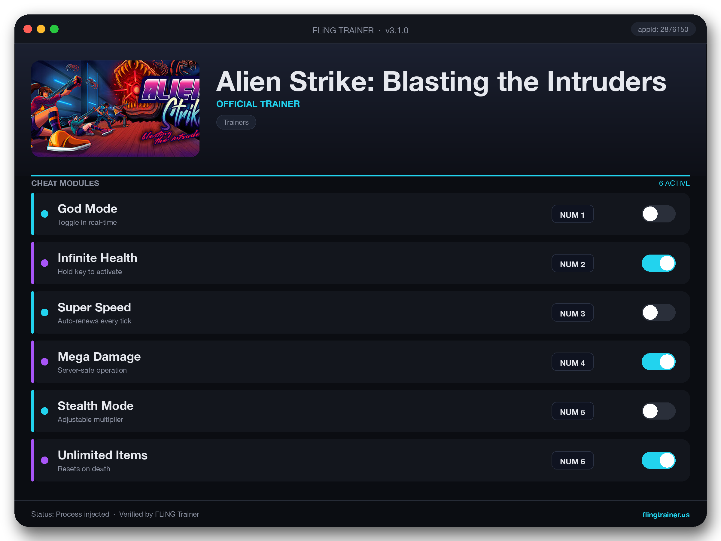 Alien Strike: Blasting the Intruders Trainer interface