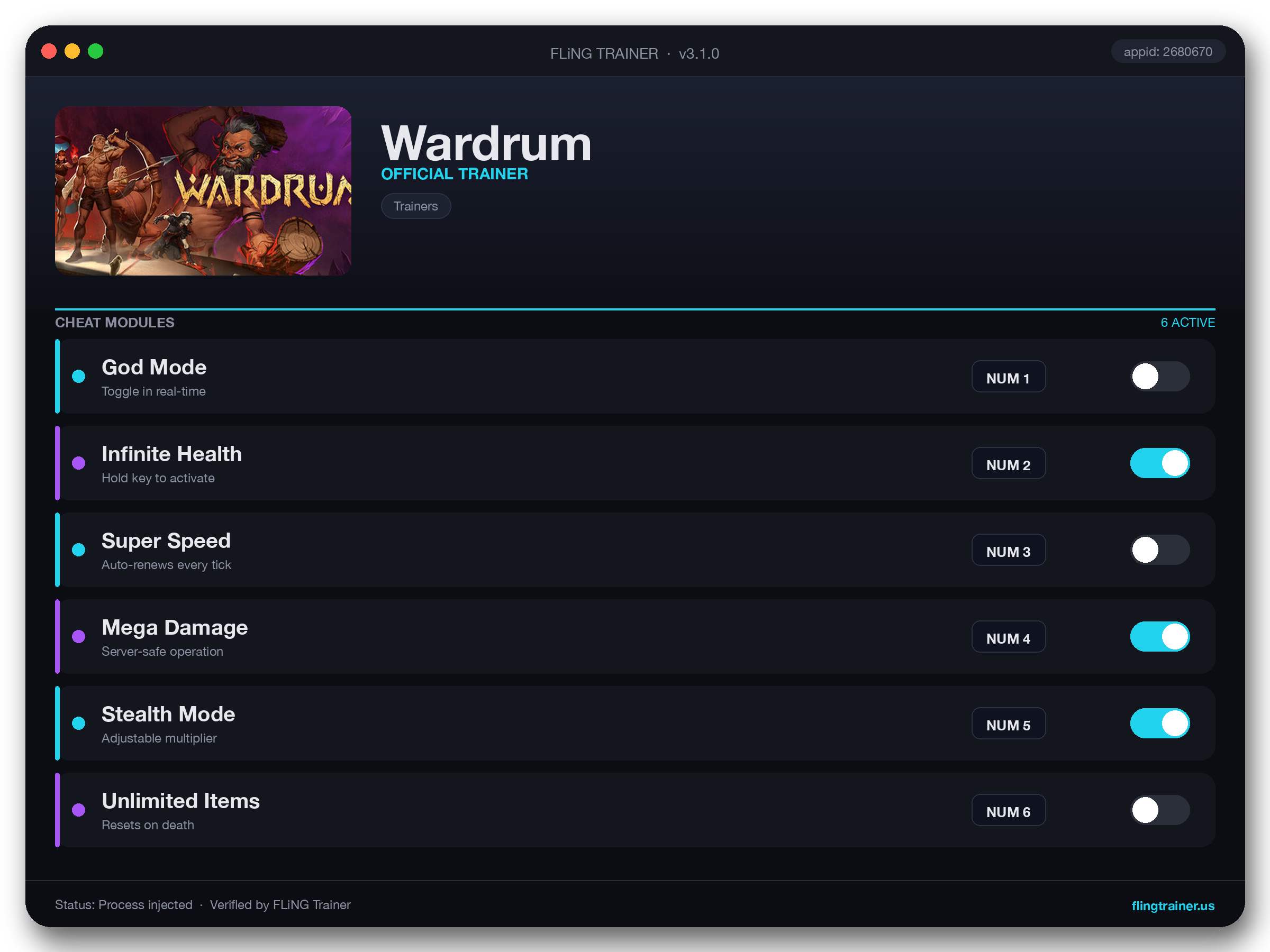 Wardrum Trainer interface
