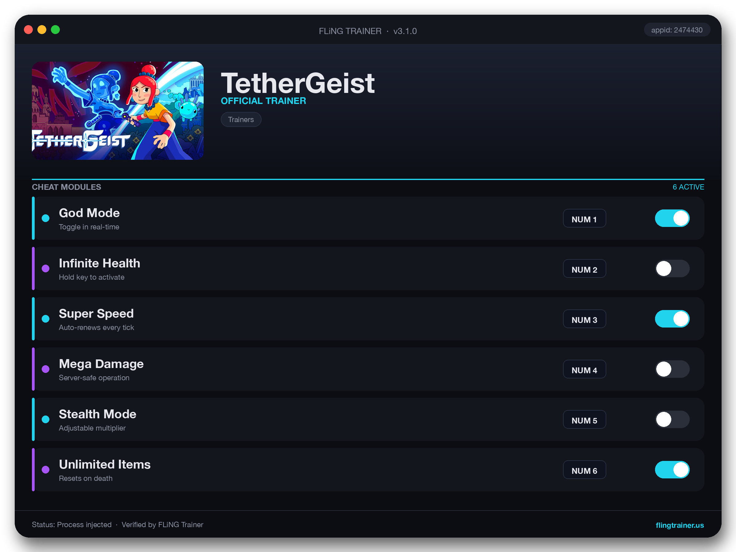 TetherGeist Trainer interface