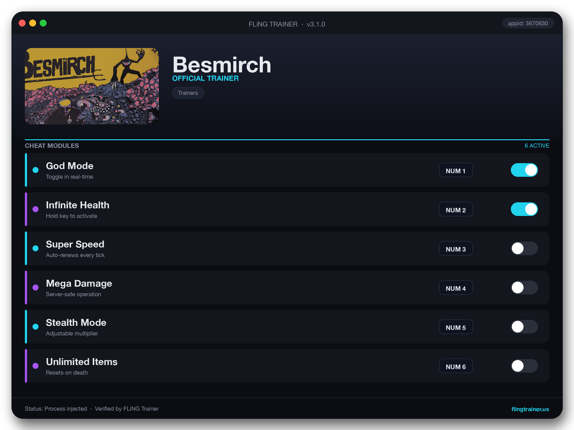 Besmirch Trainer interface