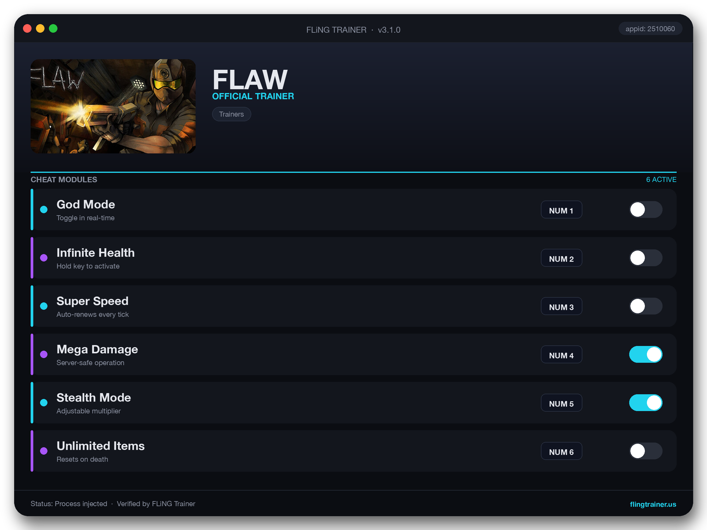 FLAW Trainer interface