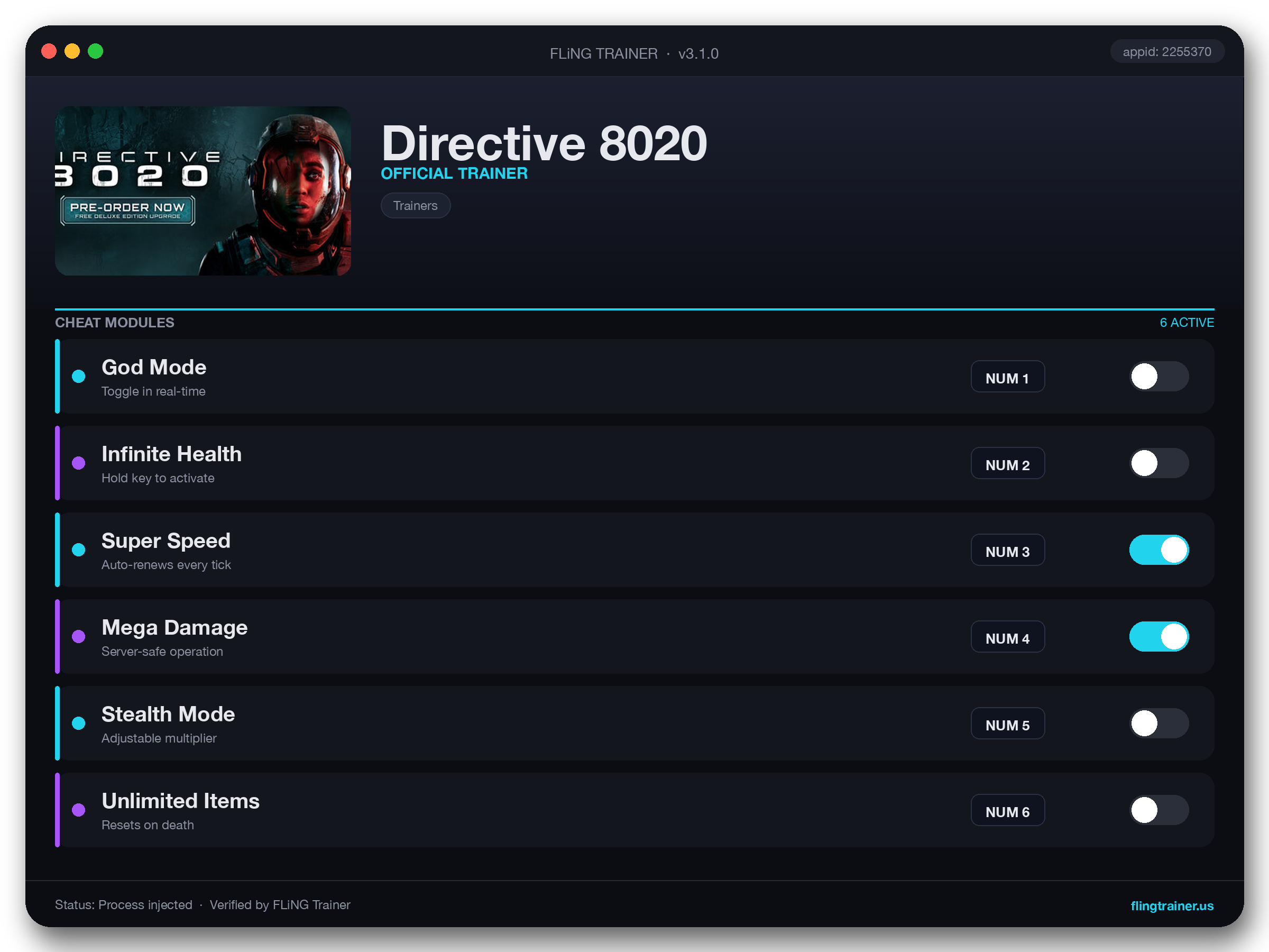 Directive 8020 Trainer interface