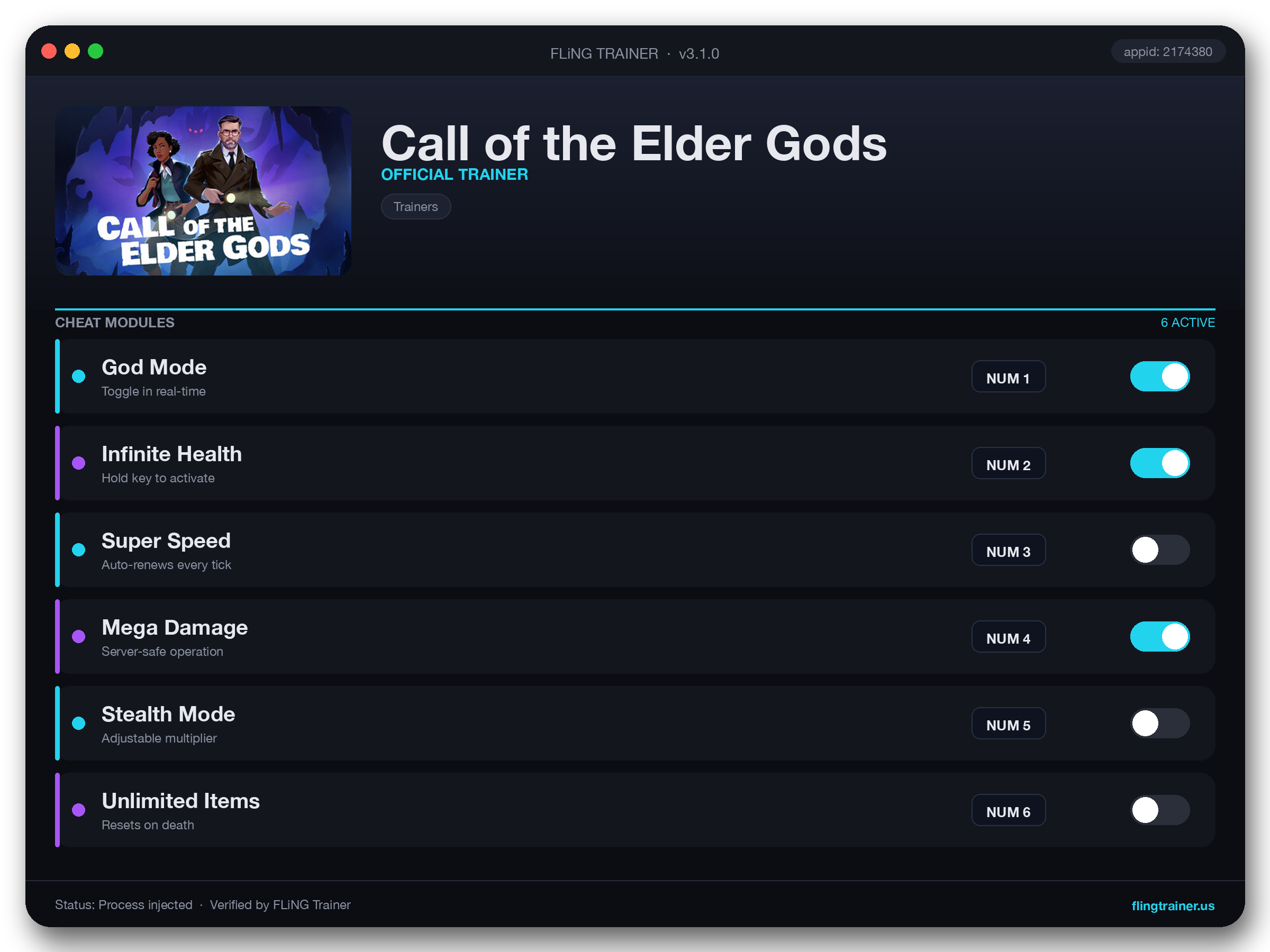 Call of the Elder Gods Trainer interface