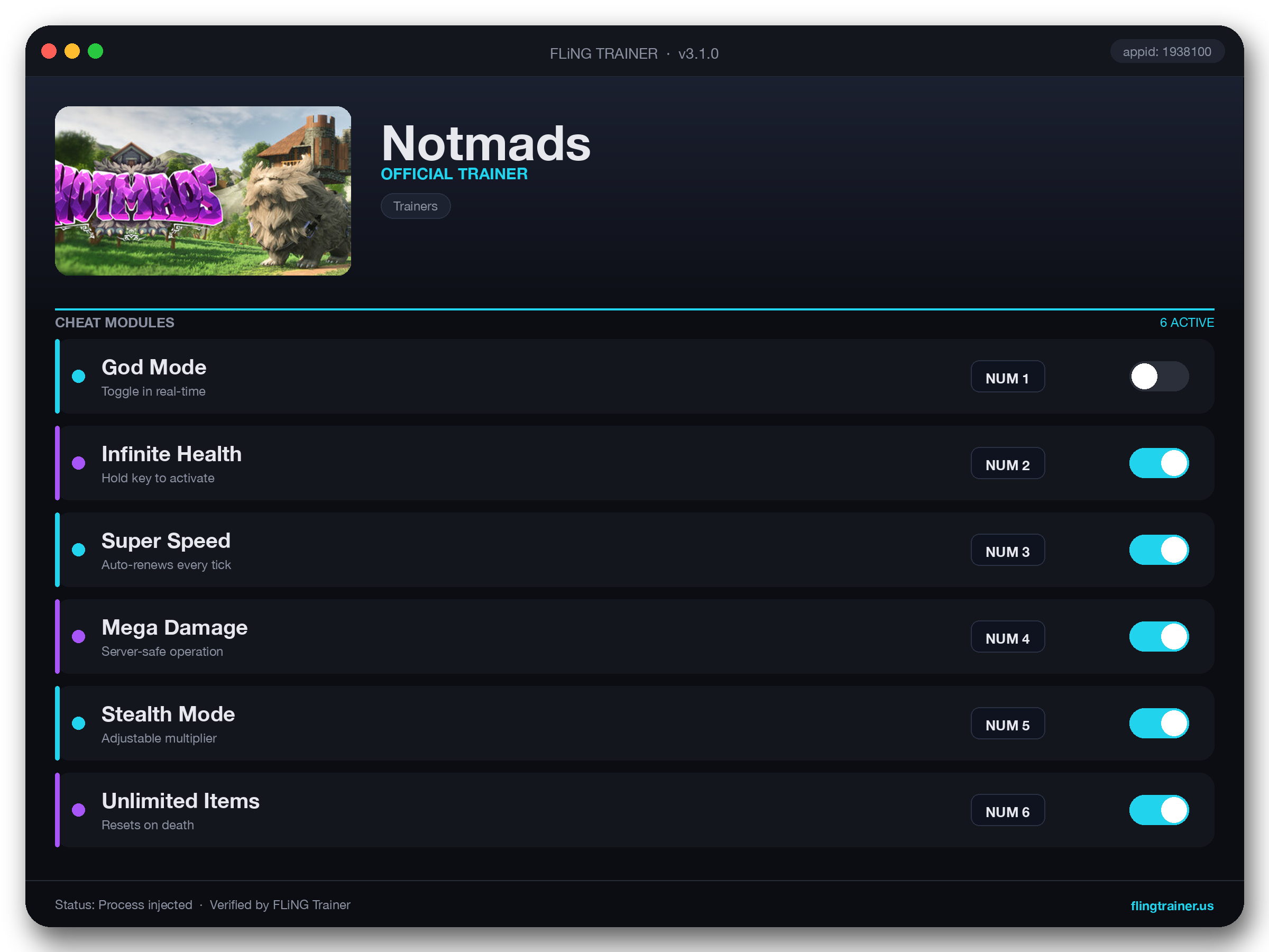 Notmads Trainer interface