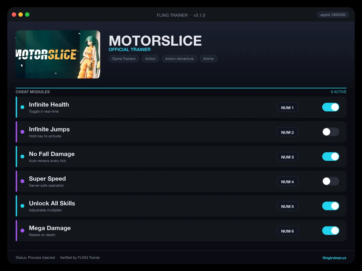 MOTORSLICE Trainer interface