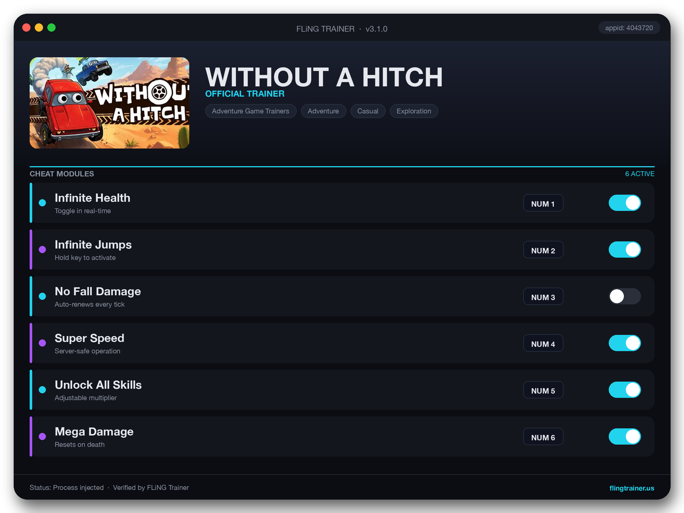 WITHOUT A HITCH Trainer interface